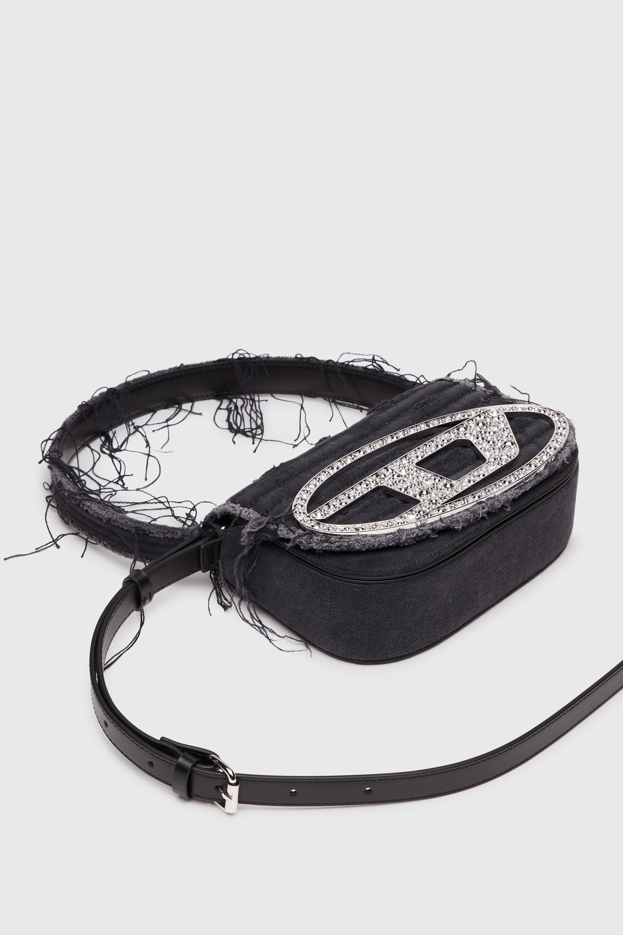 Diesel - 1DR, Woman's 1DR-Iconic shoulder bag in canvas and leather in Black - 6