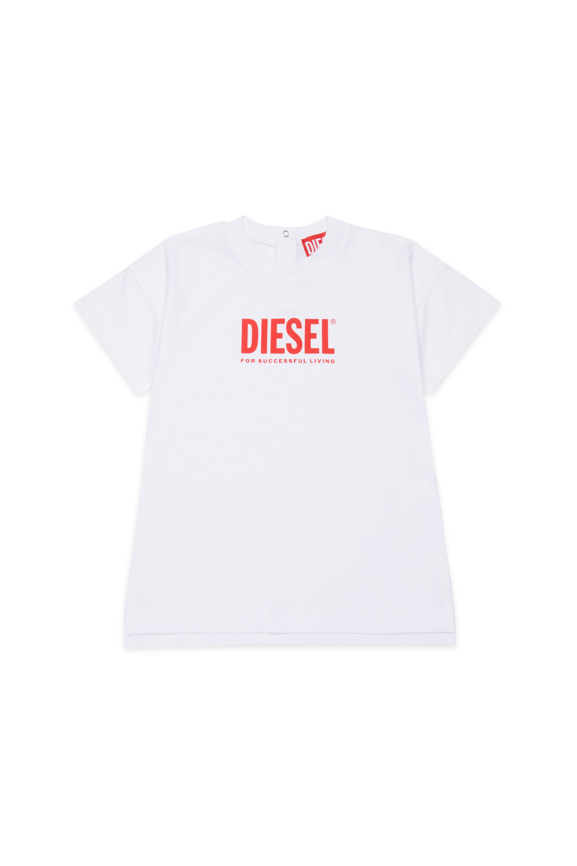 Diesel - MCUZIB, Woman's Cotton T-shirt with logo print in White - 1