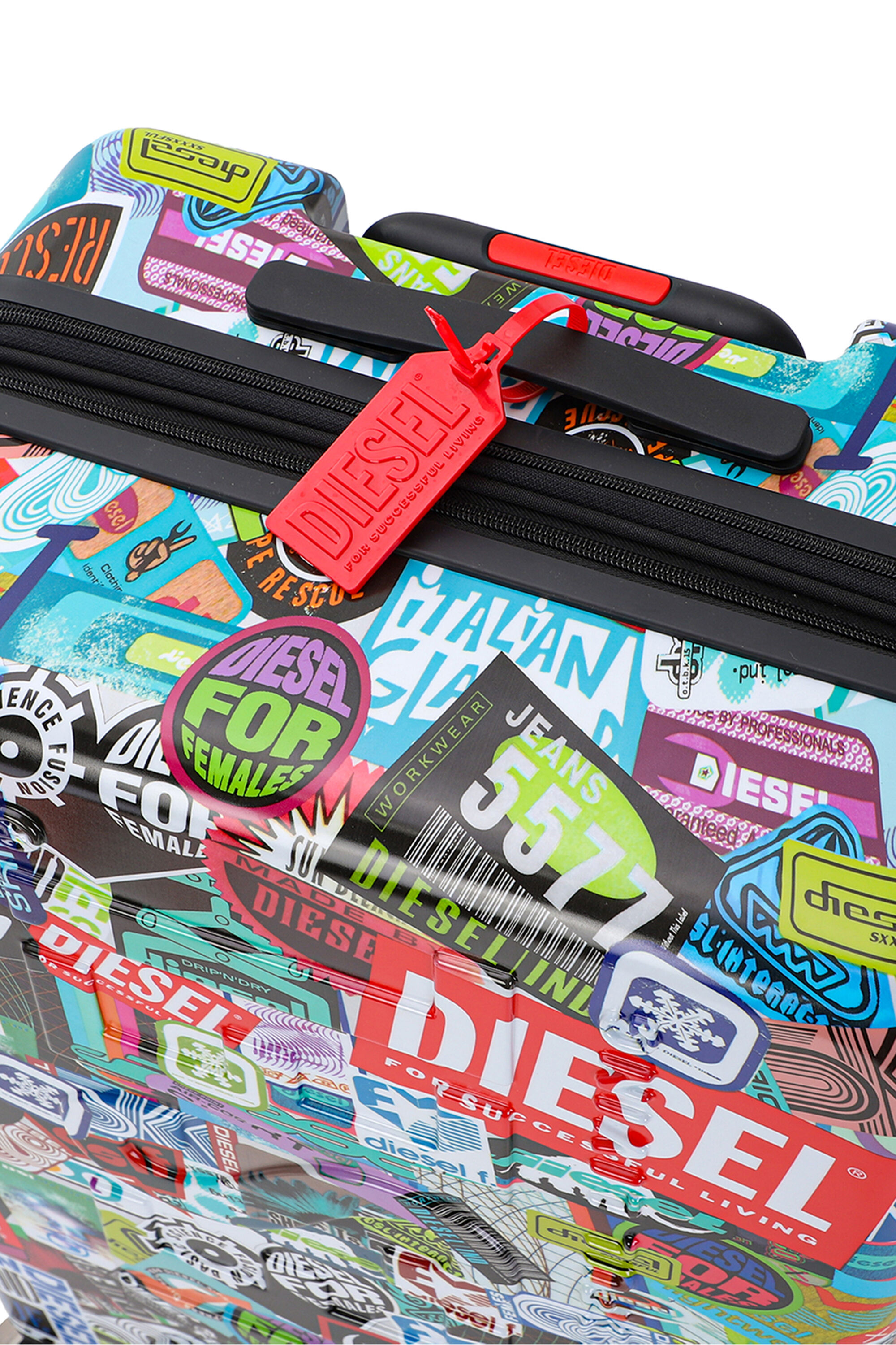 Diesel - DIESEL PC PRINTED TROLLEY-STICKERS- DSL0, Unisex's Sticker style suitcase size M in Multicolor - 6