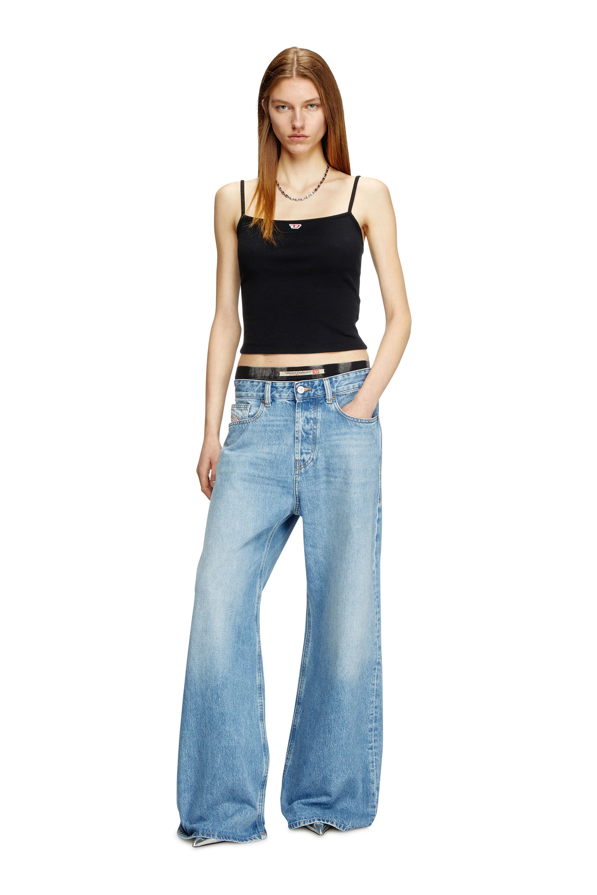 T-HOP-D Woman: Cami top with embroidered D patch | Diesel