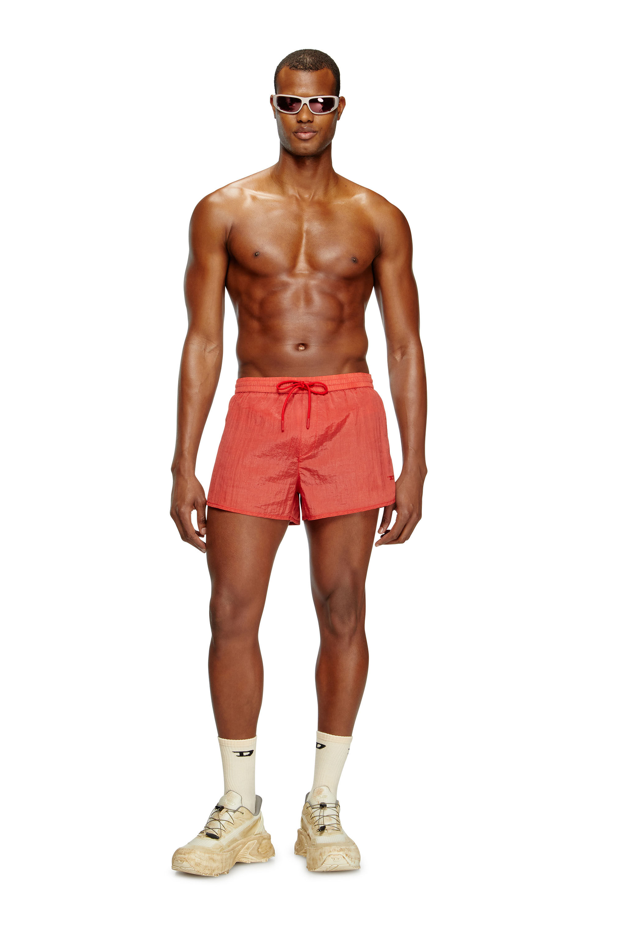 Diesel - OLIVER-30-D-POP, Man's Swim shorts in treated ripstop in Red - 2