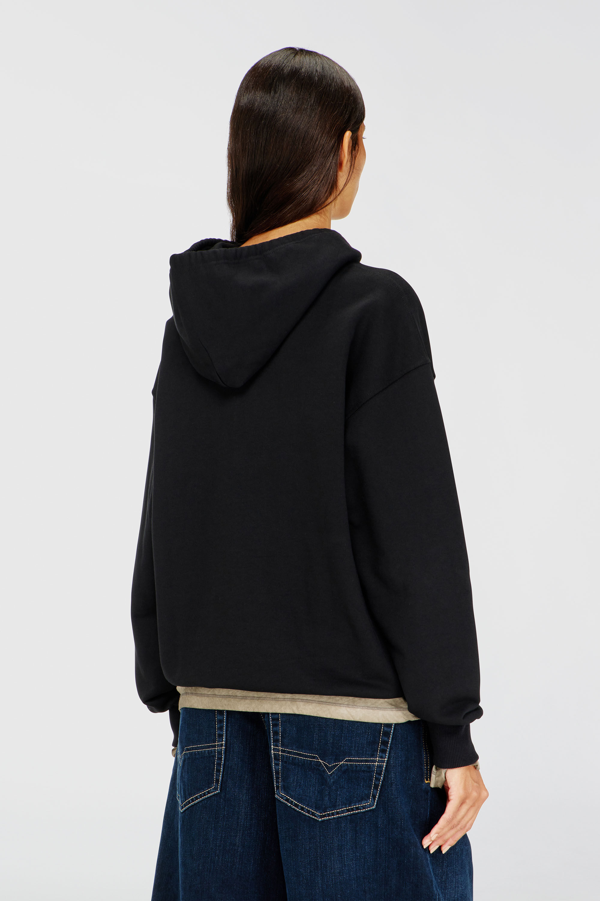 Diesel - F-BUXT-HOOD-OD, Woman's Hoodie with metal-effect Oval D logo in Black - 4