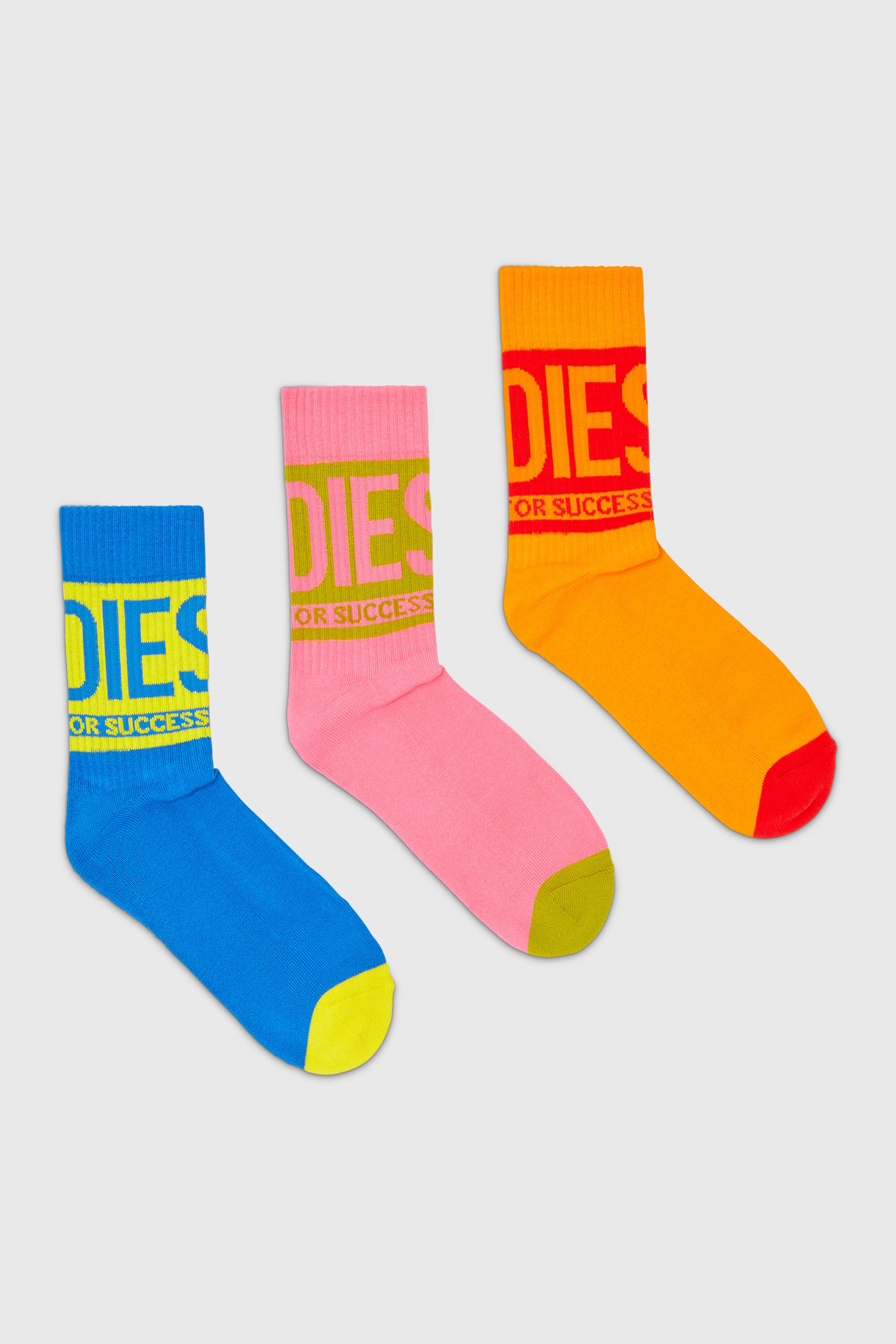 Diesel - SKM-RAY-THREEPACK, Man's Socks Three-pack in cotton with logo detail in Multicolor - 1