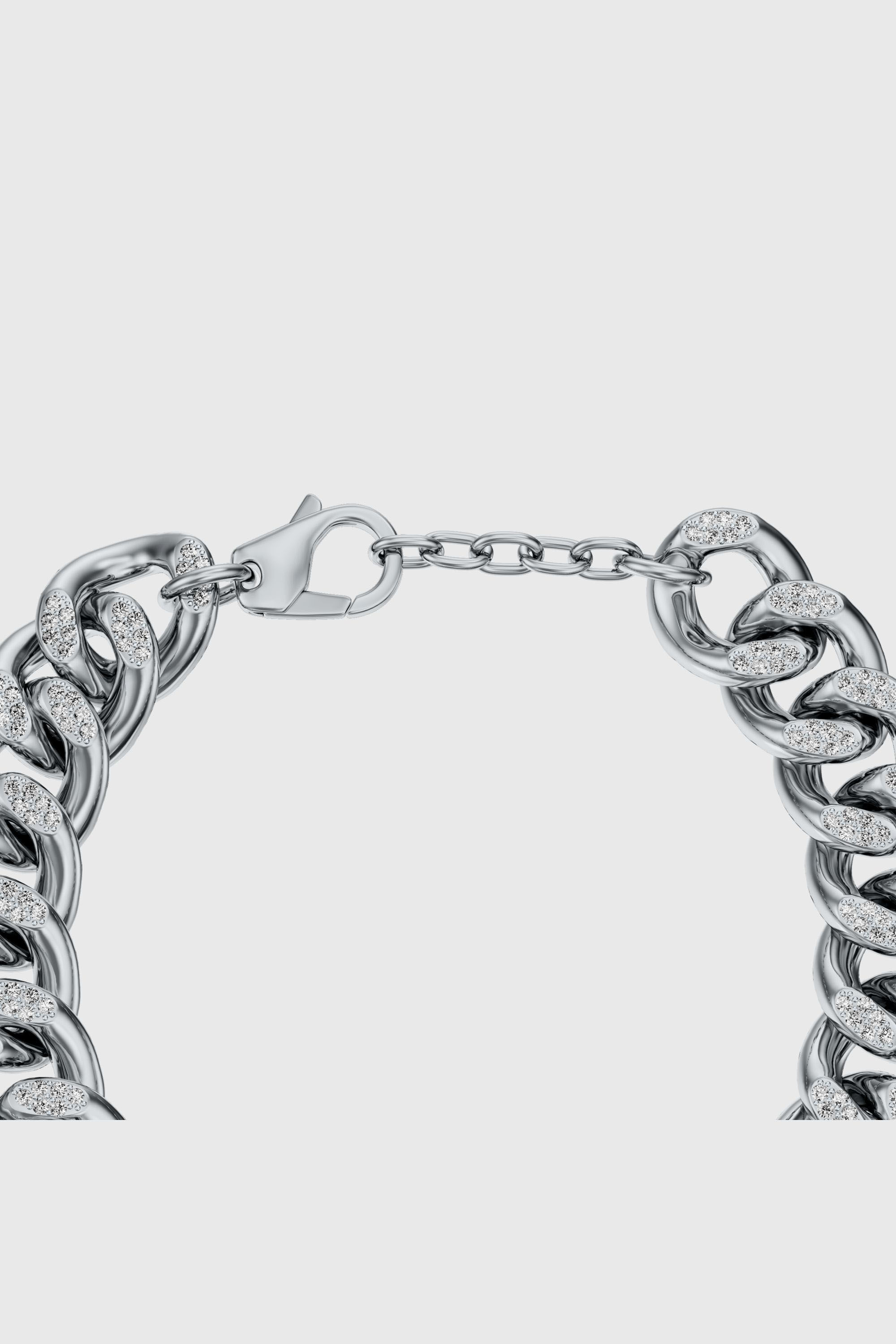 Diesel - DX1707040 JEWELLERY, Unisex's Stainless steel Oval D glitz chain bracelet in Silver - 3