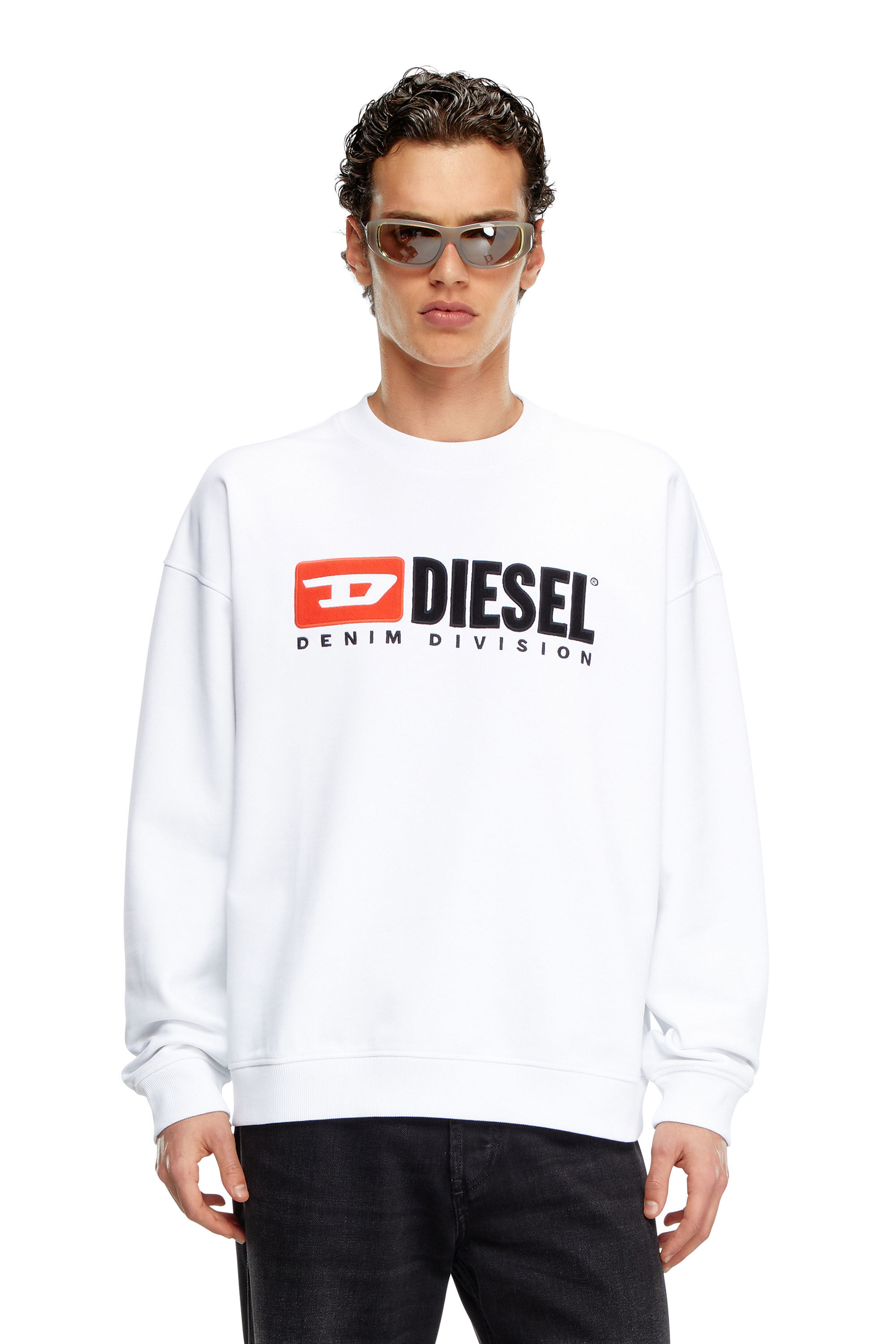 Diesel - S-BOXT-DIV, Man's Sweatshirt with Denim Division logo in White - 3