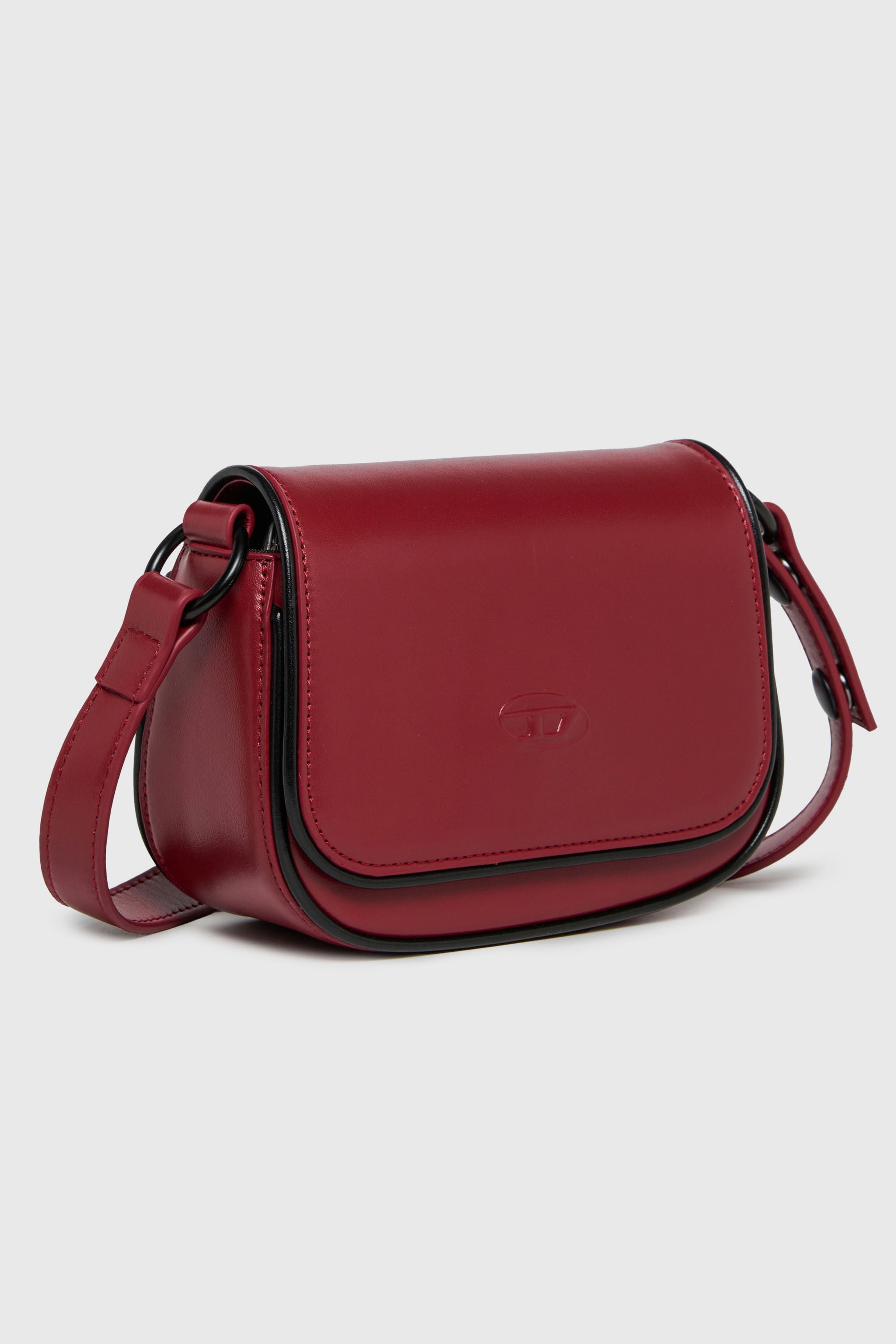Diesel - WIRT, Woman's WIRT - Crossbody bag with embossed Oval D logo in Red - 3