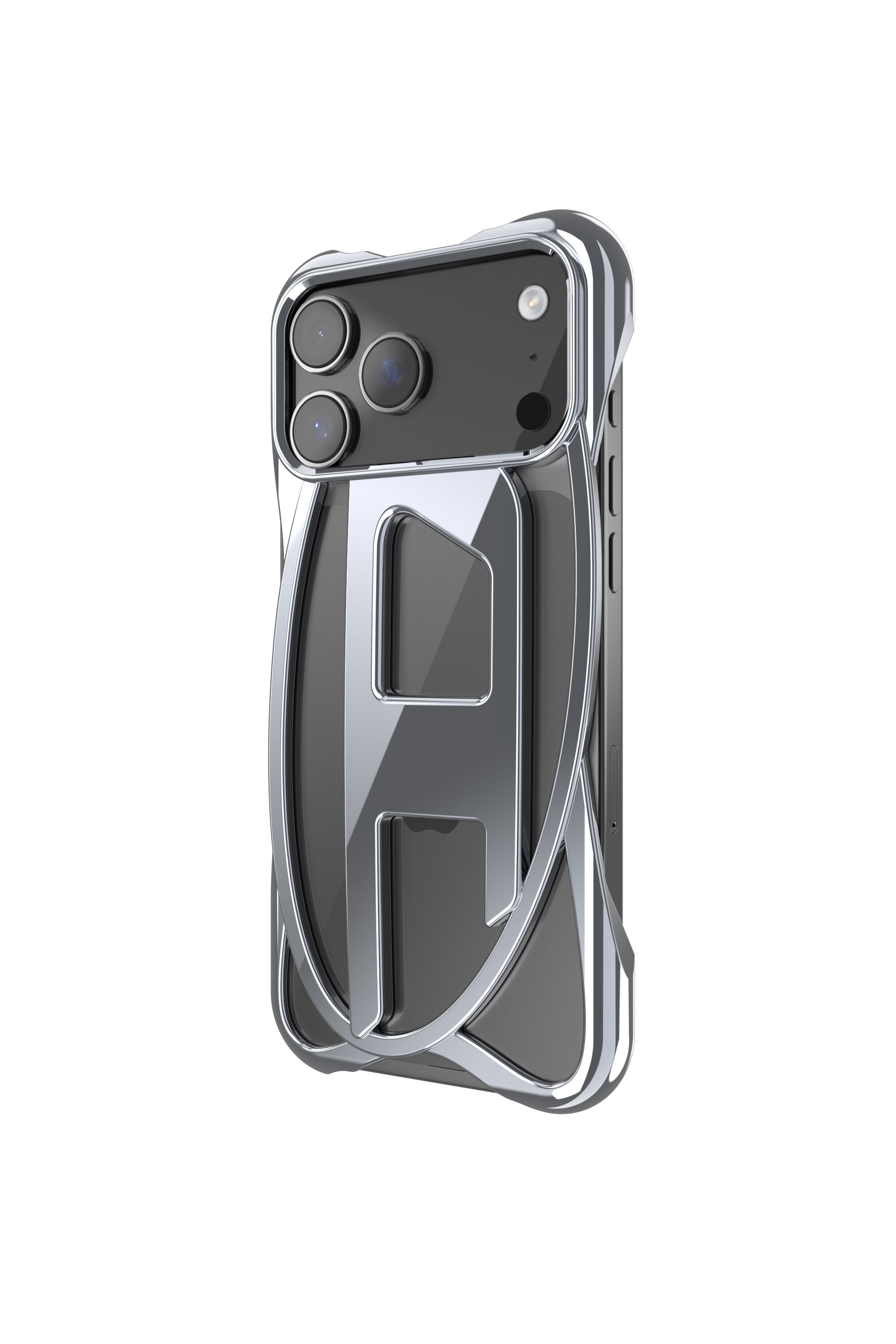 Women's Caged D glossy case for iPhone 17 Pro Max | Grey | Diesel