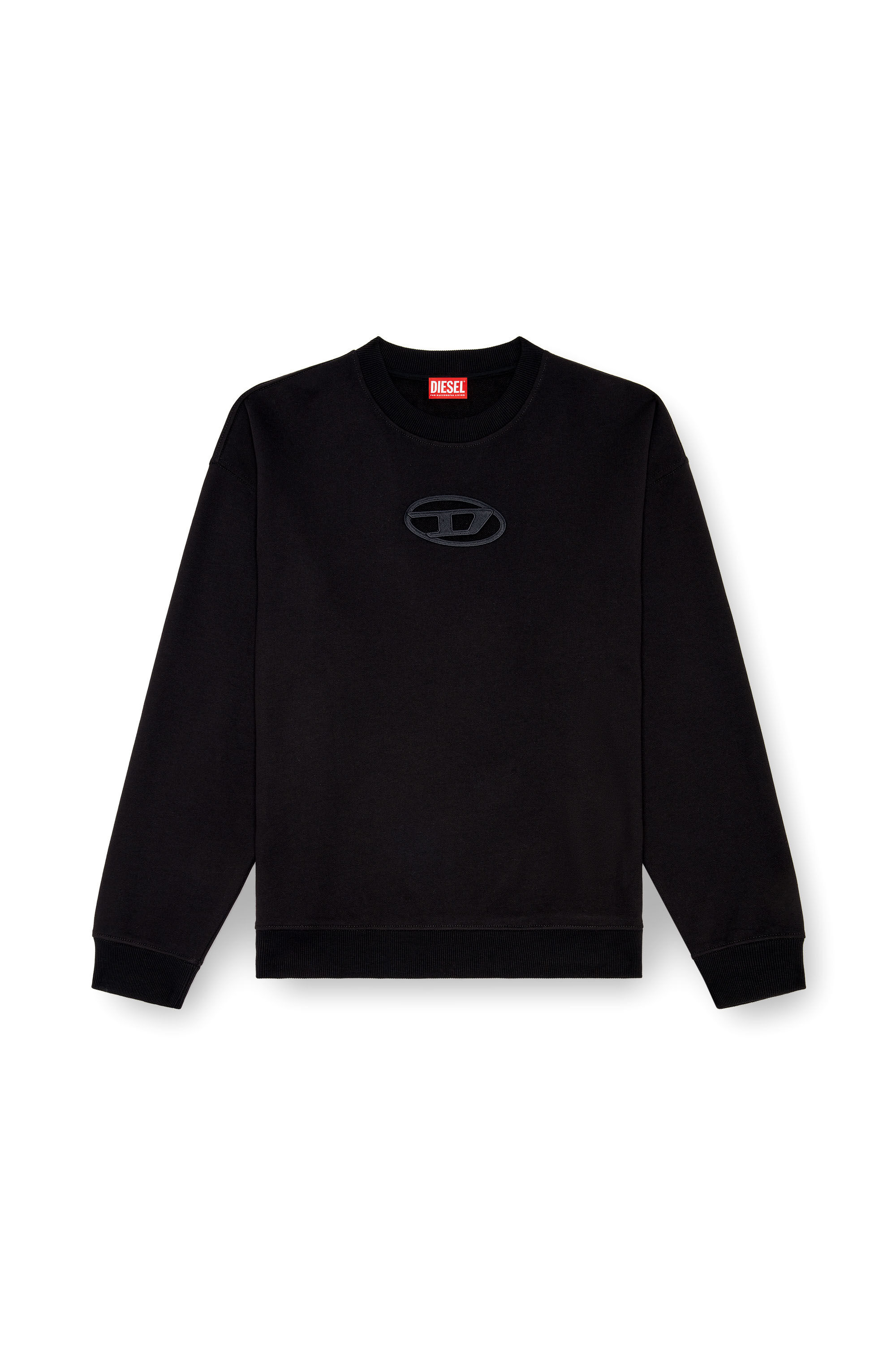 Diesel - S-BOXT-OD, Man's Sweatshirt with cut-out Oval D logo in Black - 2