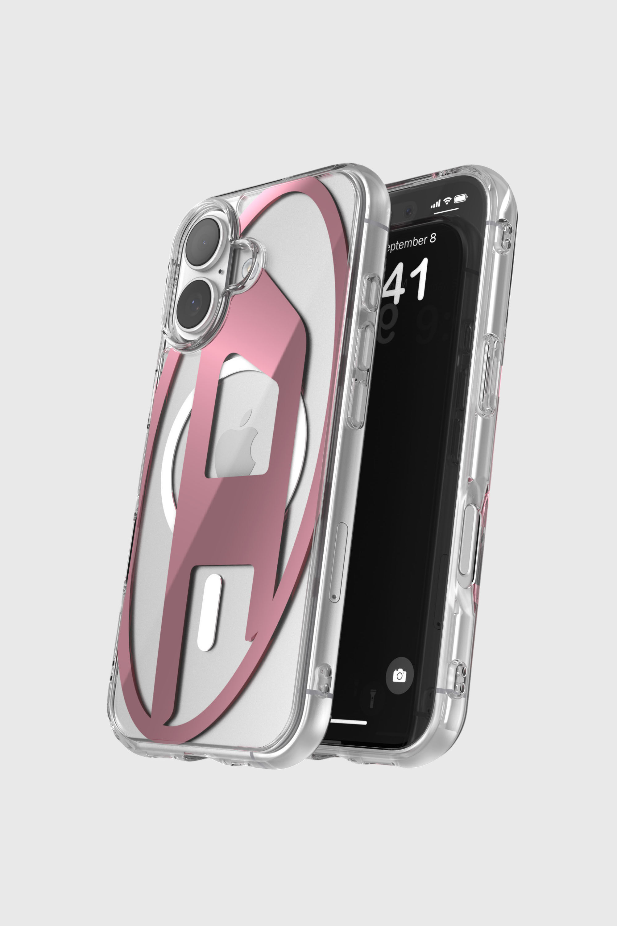 Diesel - 60419 AOP CASE, Unisex's Oval D metallic case with magsafe for iPhone 17 in Pink - 4