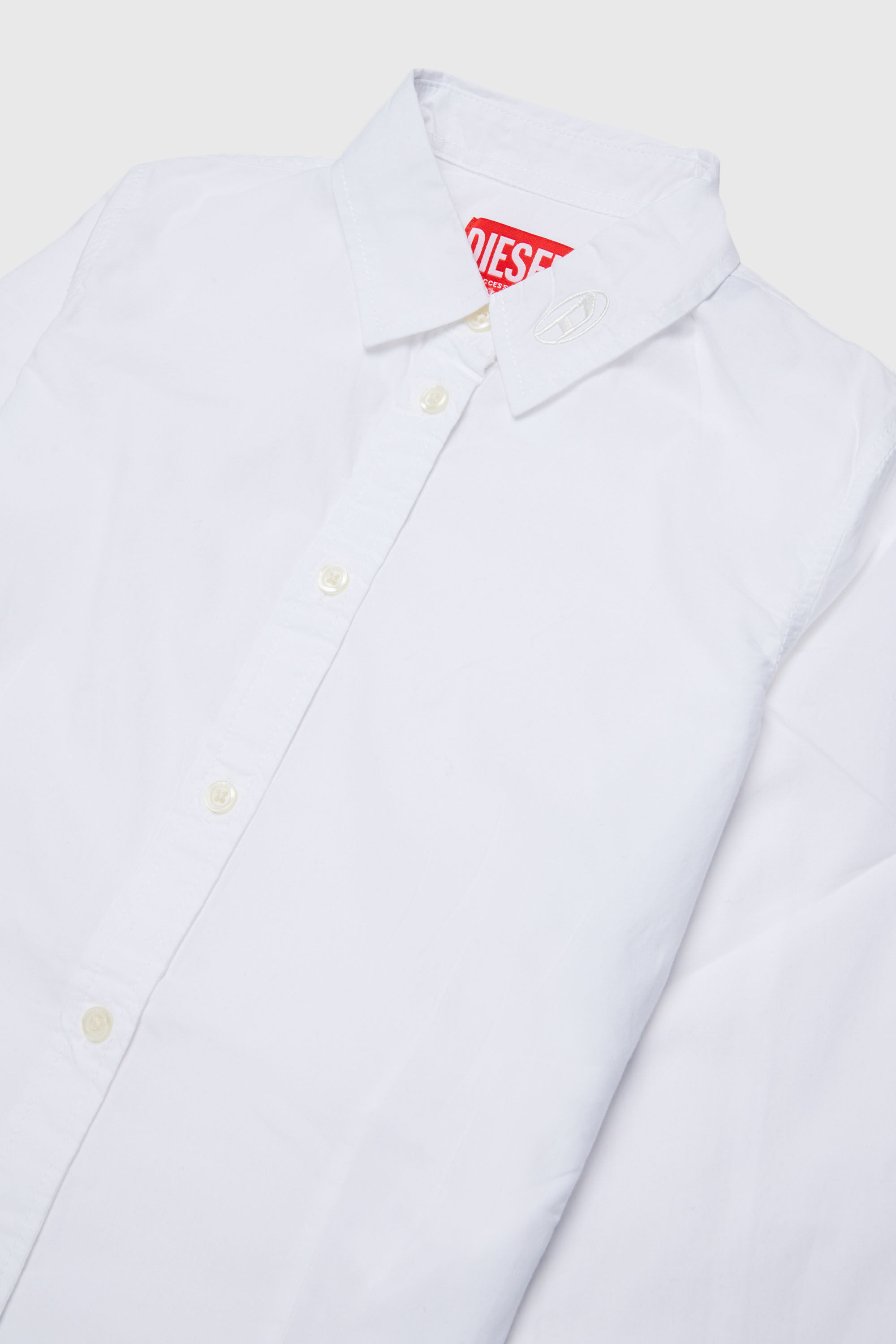 Diesel - CLAIRE, Woman's Cotton shirt with Oval D collar in White - 3