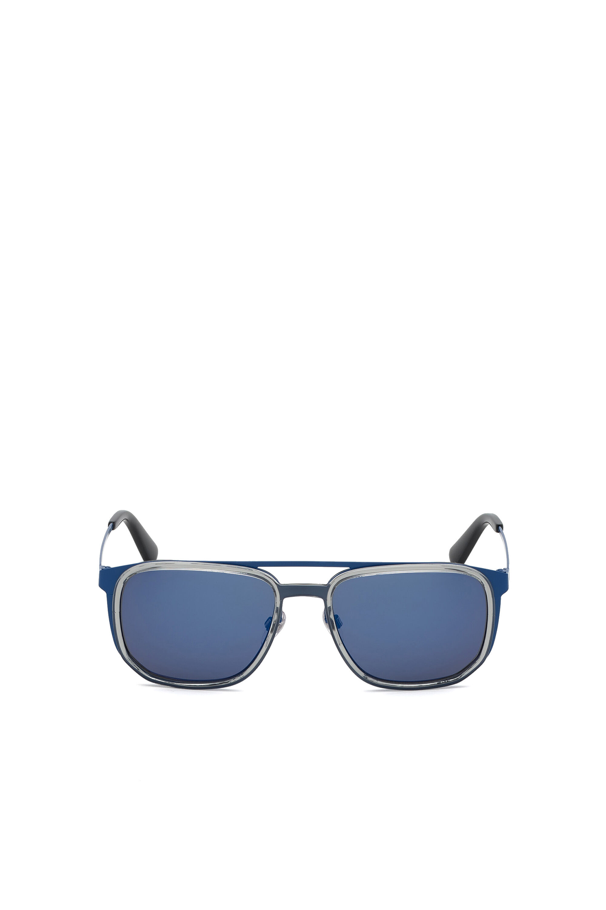 Diesel - DL0294, Man's Navigator sunglasses in metal and acetate in Blue - 1