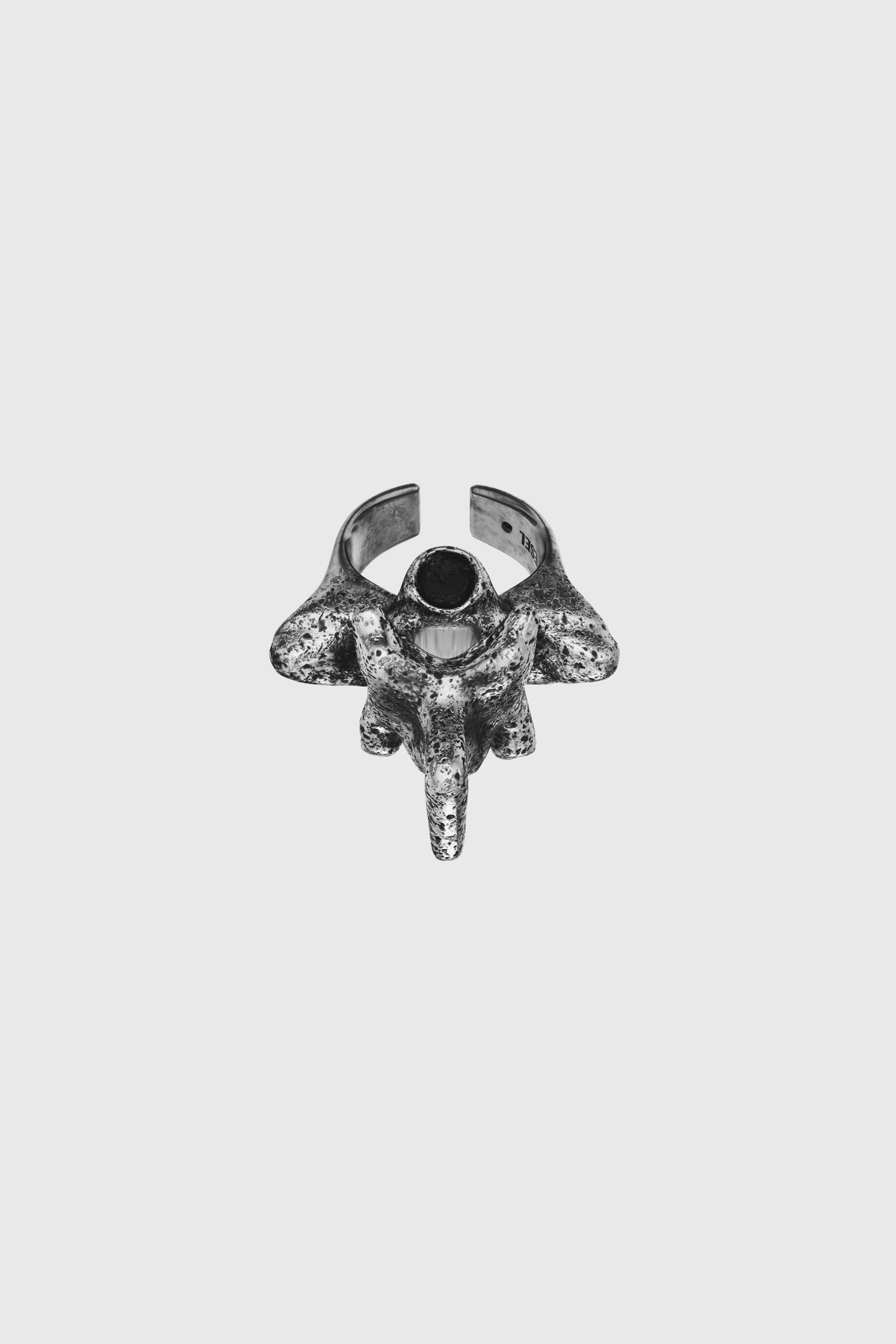 Diesel - DX1708040 JEWELLERY, Unisex's Silver-tone center focal ring in Dark grey - 2