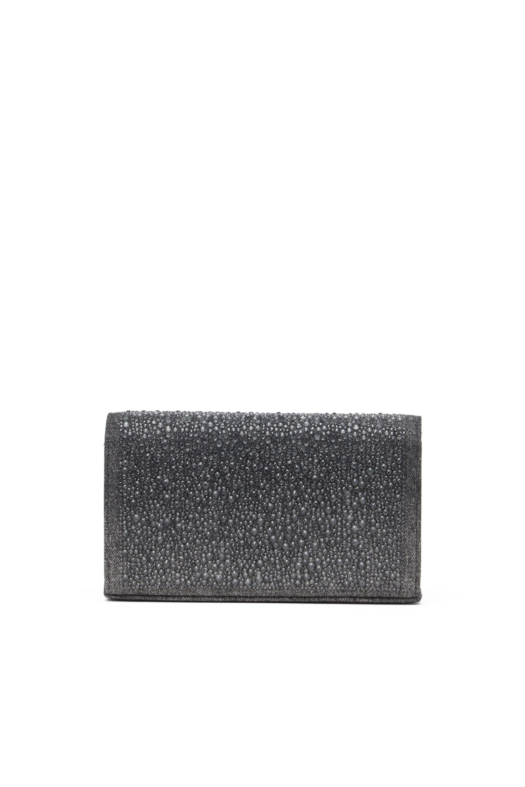 Diesel - 1DR WALLET STRAP, Woman's Wallet purse in crystal denim in Black - 2