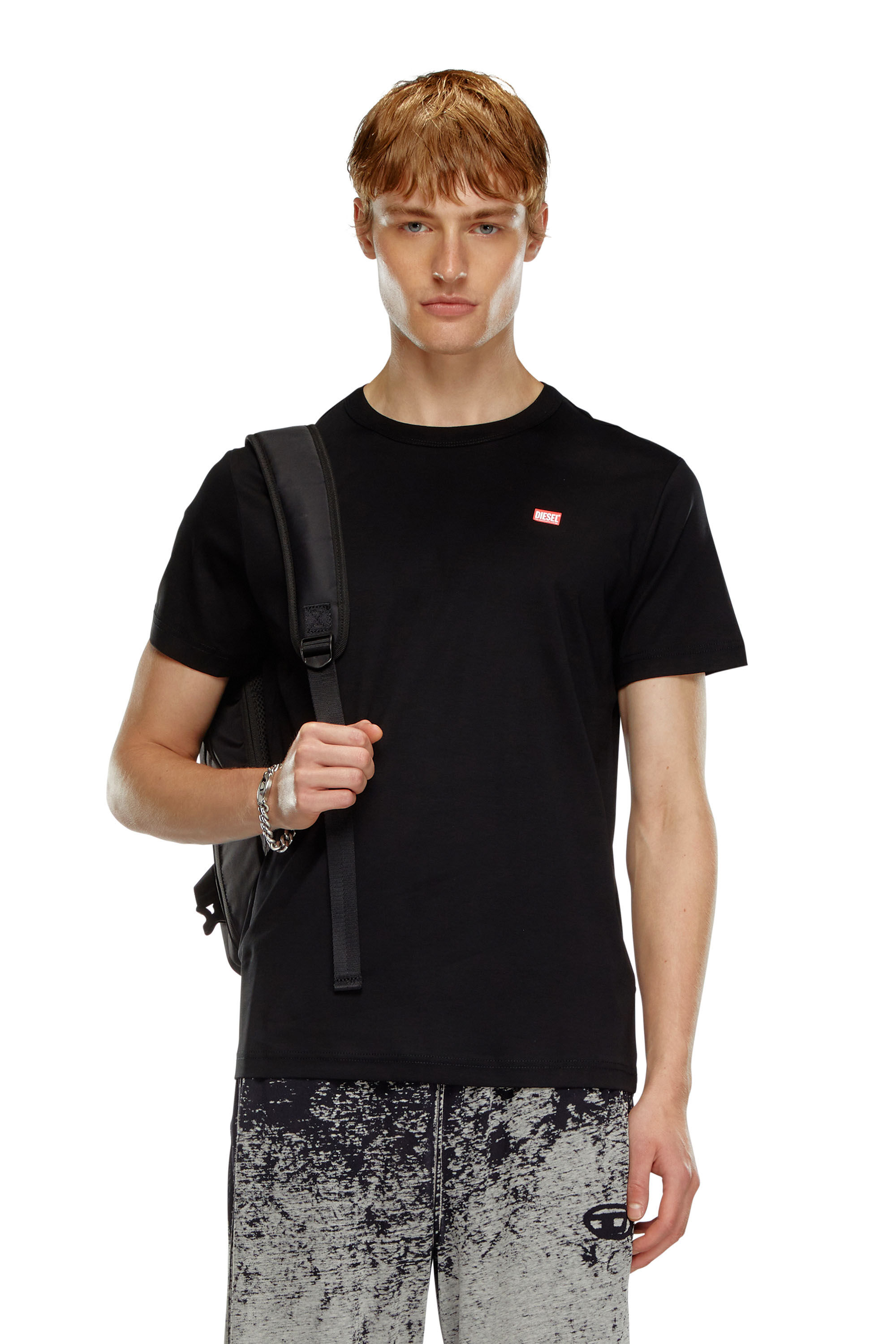 Diesel - T-MIEGOR-K77, Man's T-shirt in mercerised cotton in Black - 3