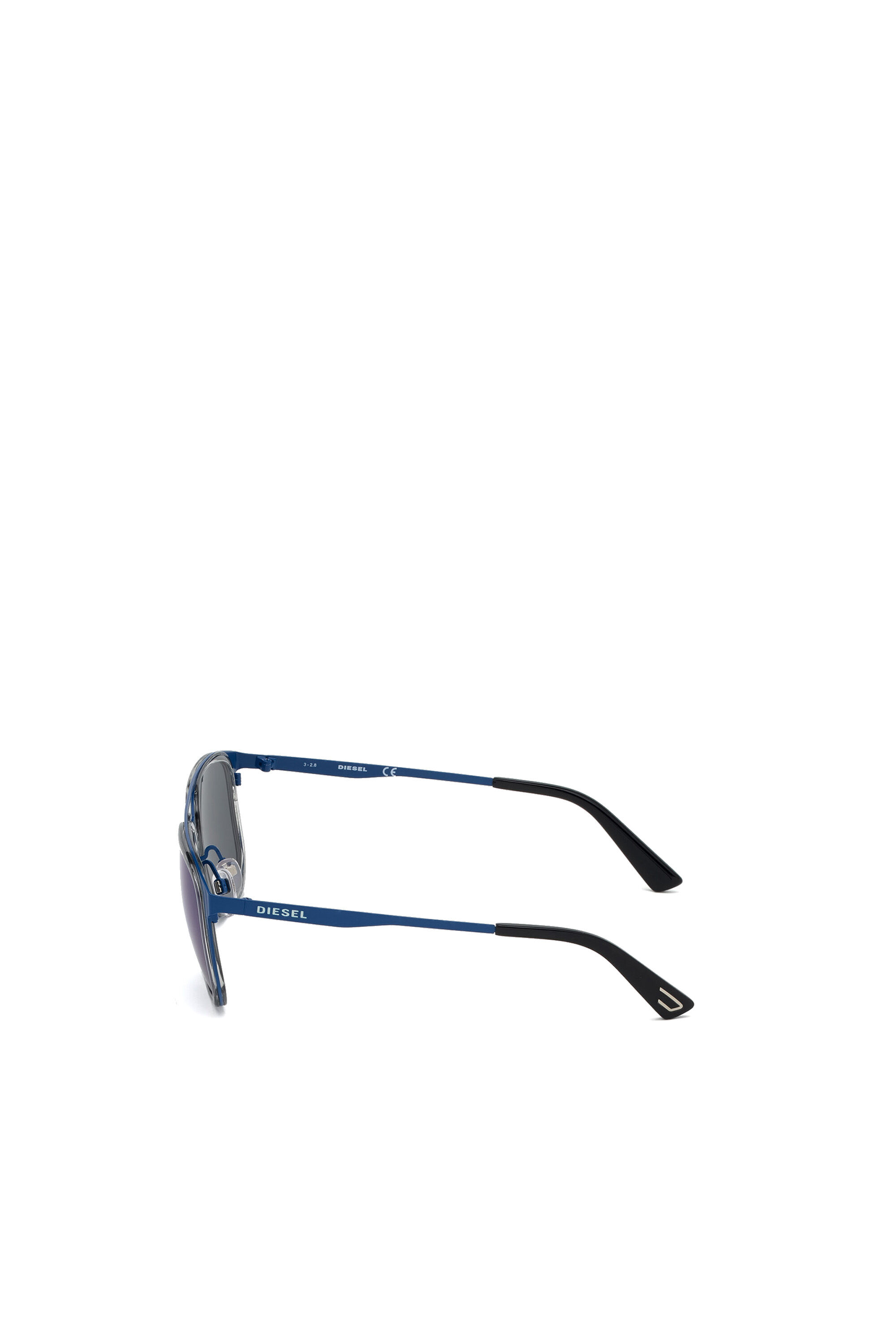 Diesel - DL0294, Man's Navigator sunglasses in metal and acetate in Blue - 4