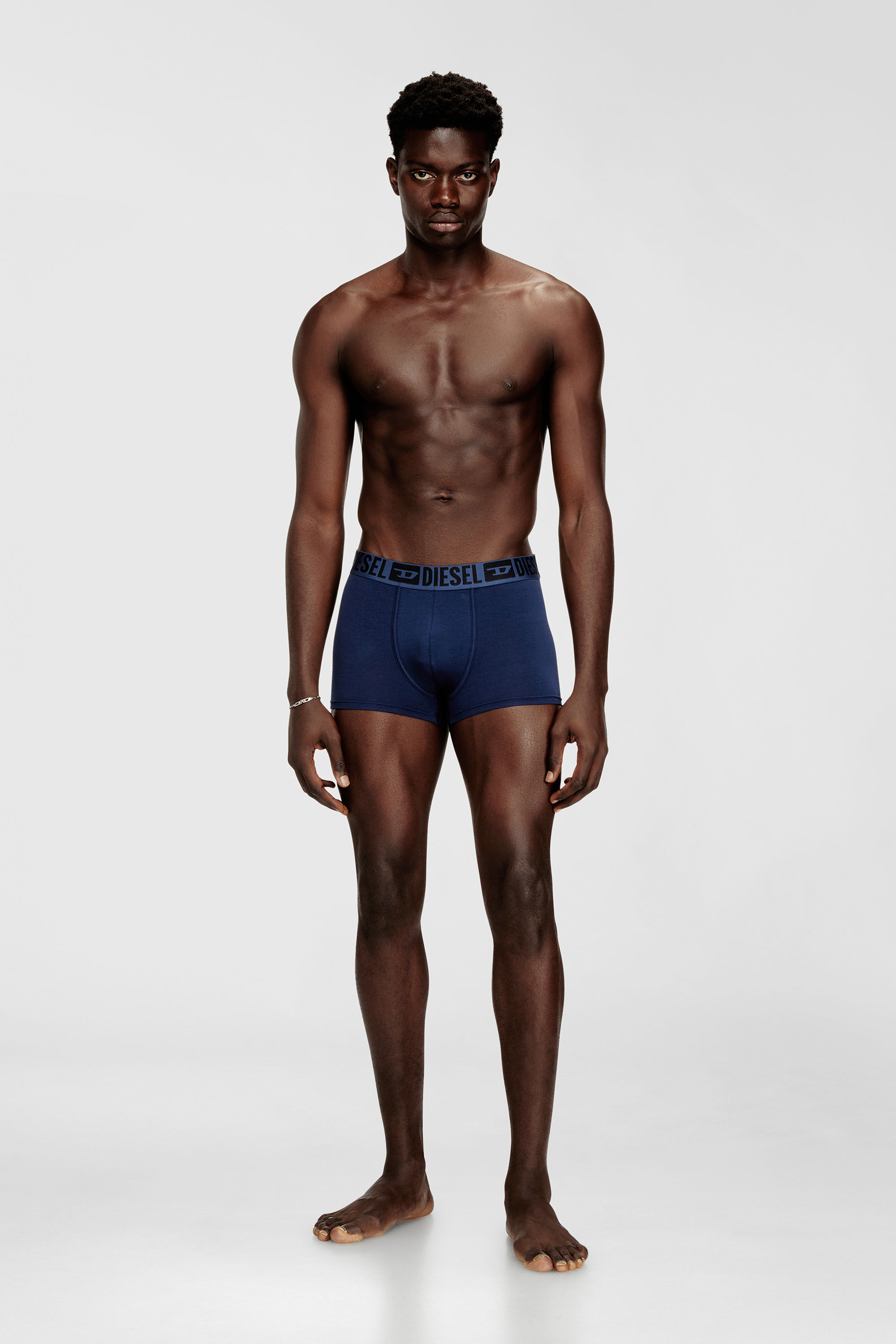Diesel - MIKE-D-CORE-3PACK, Man's Three-pack of stretch cotton boxer briefs with tonal waistband in Blue/Black - 1