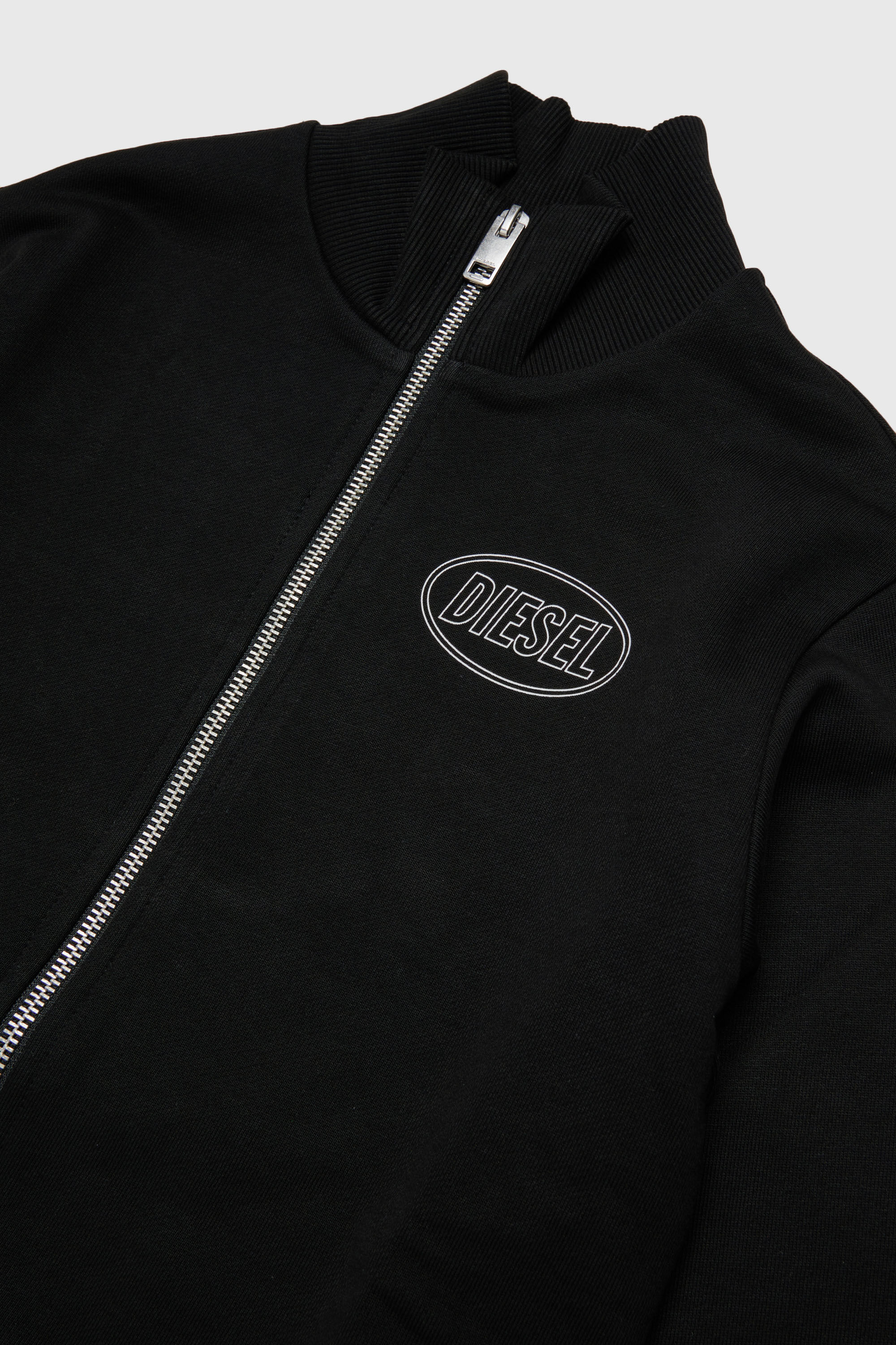 Diesel - SCIRCLEZIP OVER, Man's Cotton sweatshirt with logo print in Black - 3