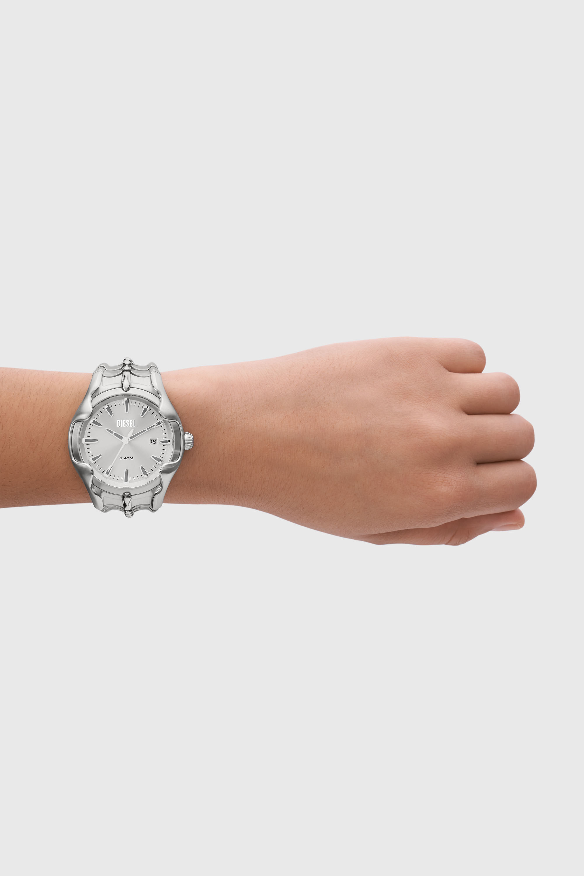 Diesel - DZ2185, Man's Vert Three-Hand Date Stainless Steel Watch in Silver - 4