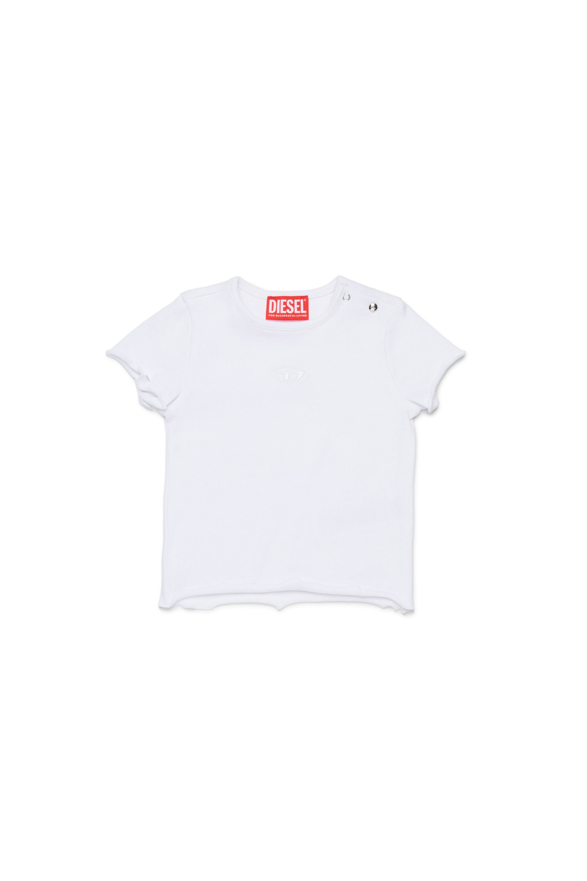 Diesel - TASPYB, Woman's T-shirt with frilled hems in White - 1