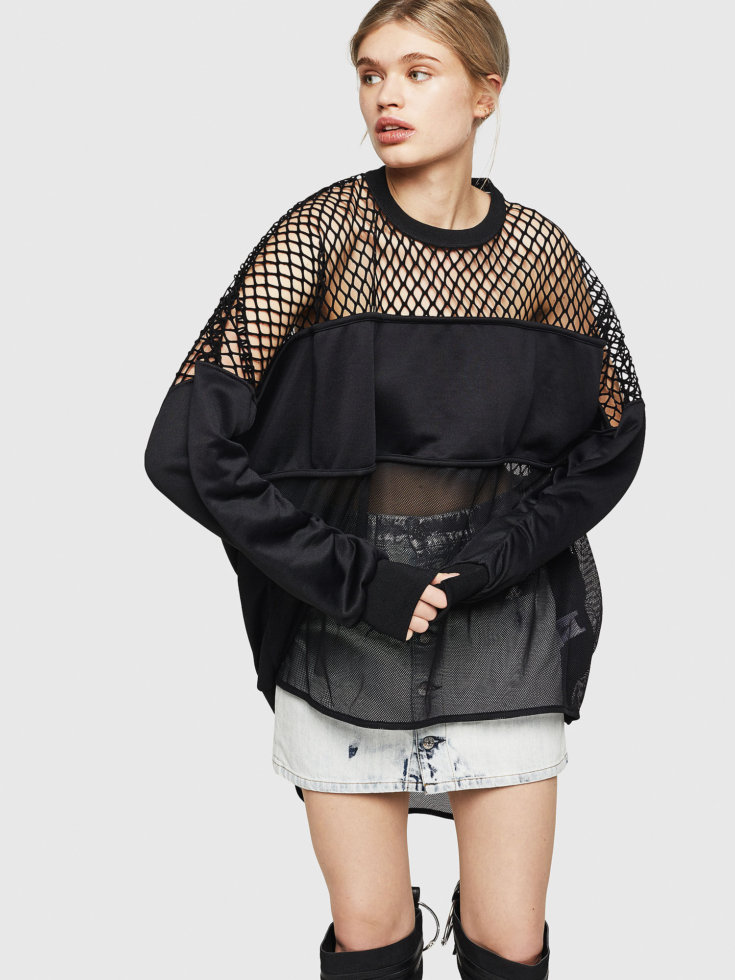 mesh sweatshirt womens