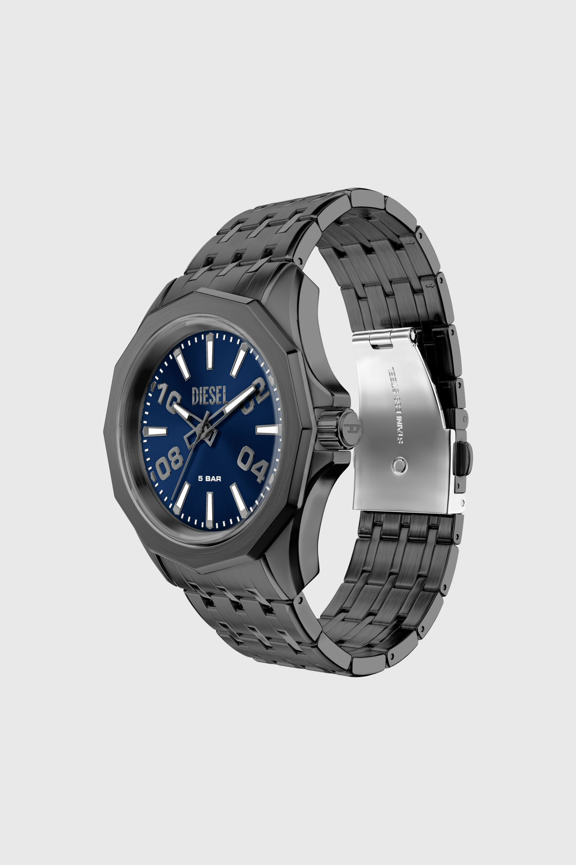 Diesel - DZ2238 WATCH, Man's Stinger gunmetal stainless steel watch in Dark grey - 7