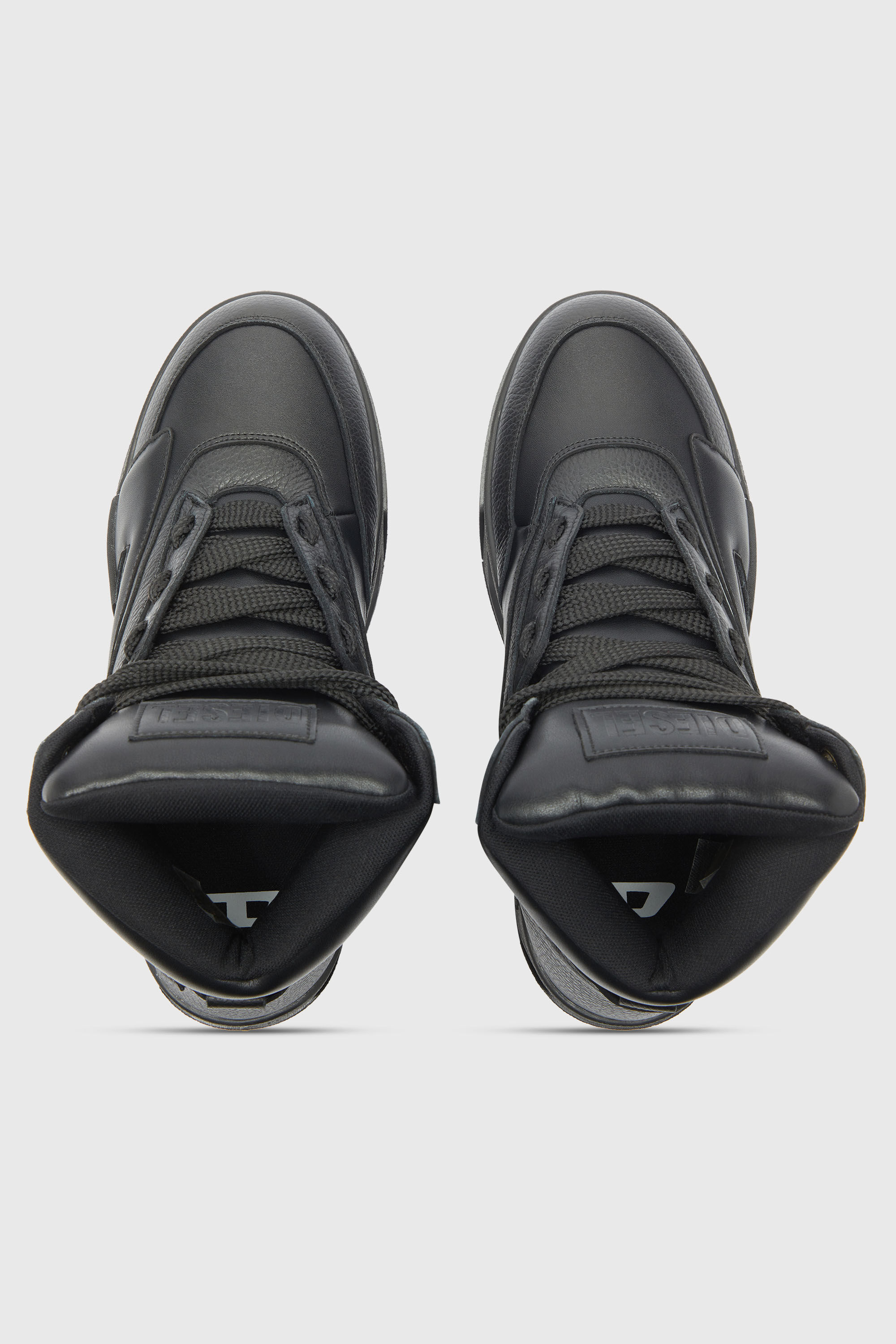 Diesel - S-D-OLLIE MID, Man's S-D-Ollie - High-top leather sneakers with D logo in Black - 4