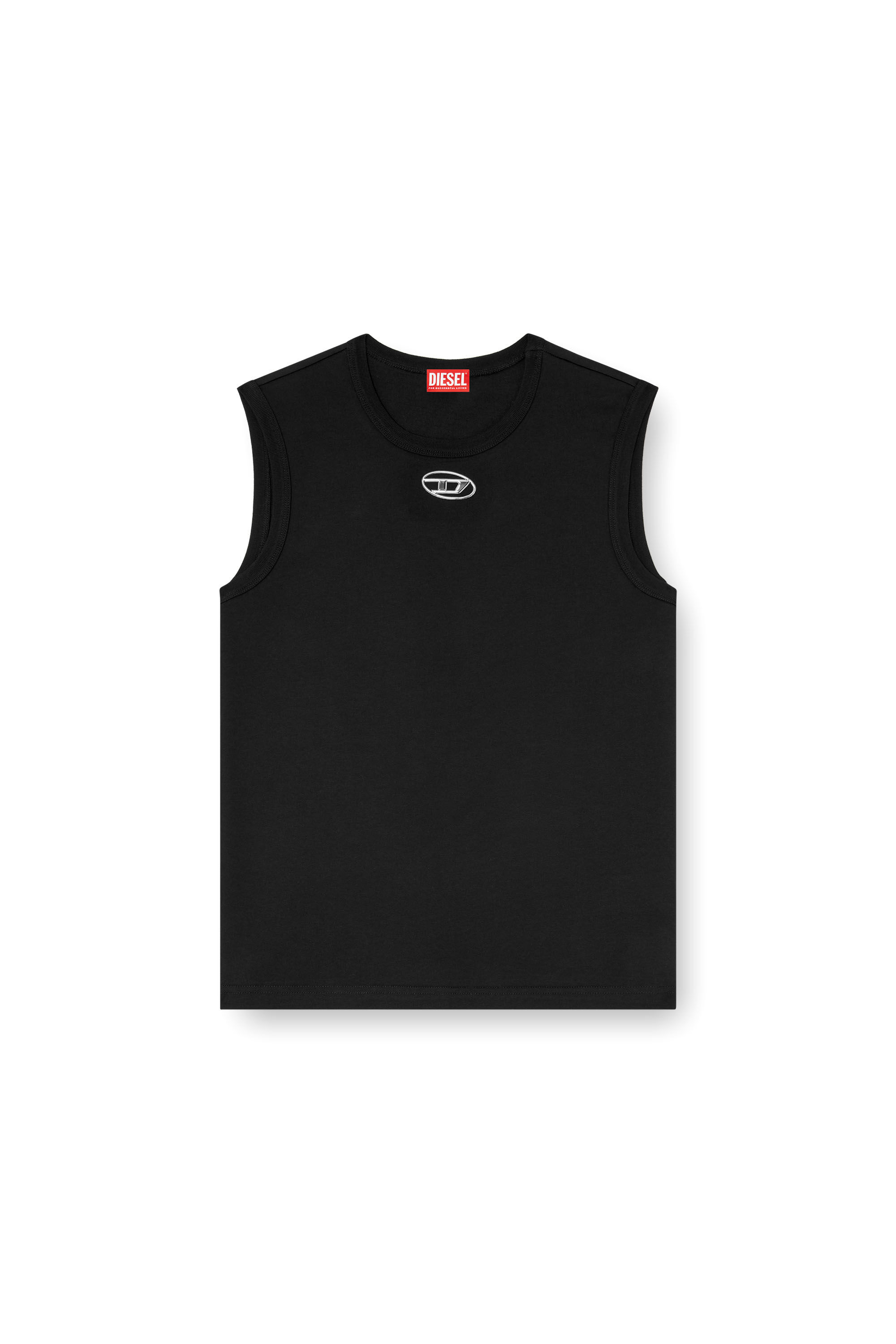 パクゴヌク着 Faded tank top with puffy Oval D Men's Tank top with metallic Oval D | Black | Diesel