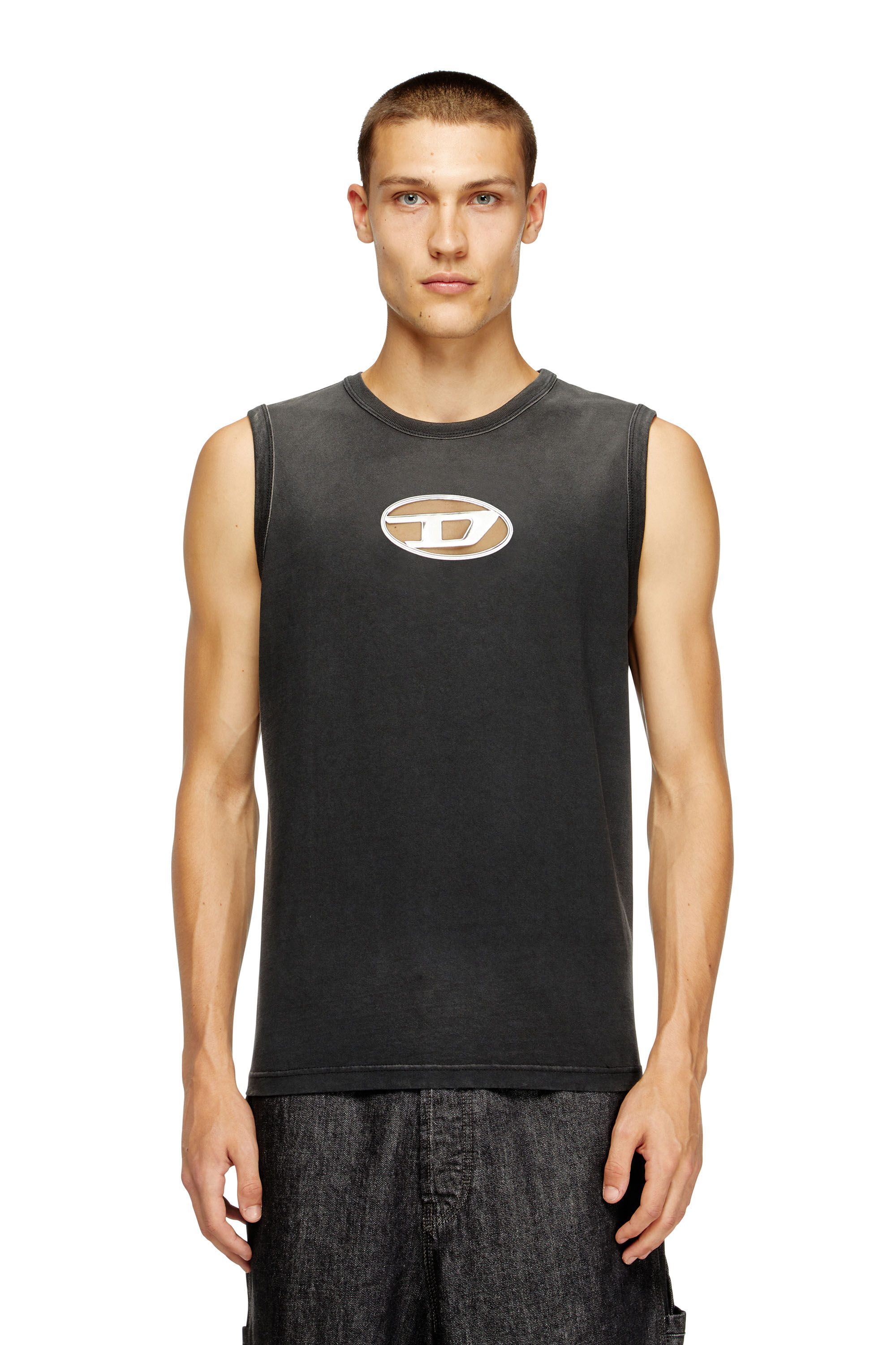 Diesel Faded タンクトップwith puffy Oval D Men's Faded tank top with puffy Oval D | Brown | Diesel