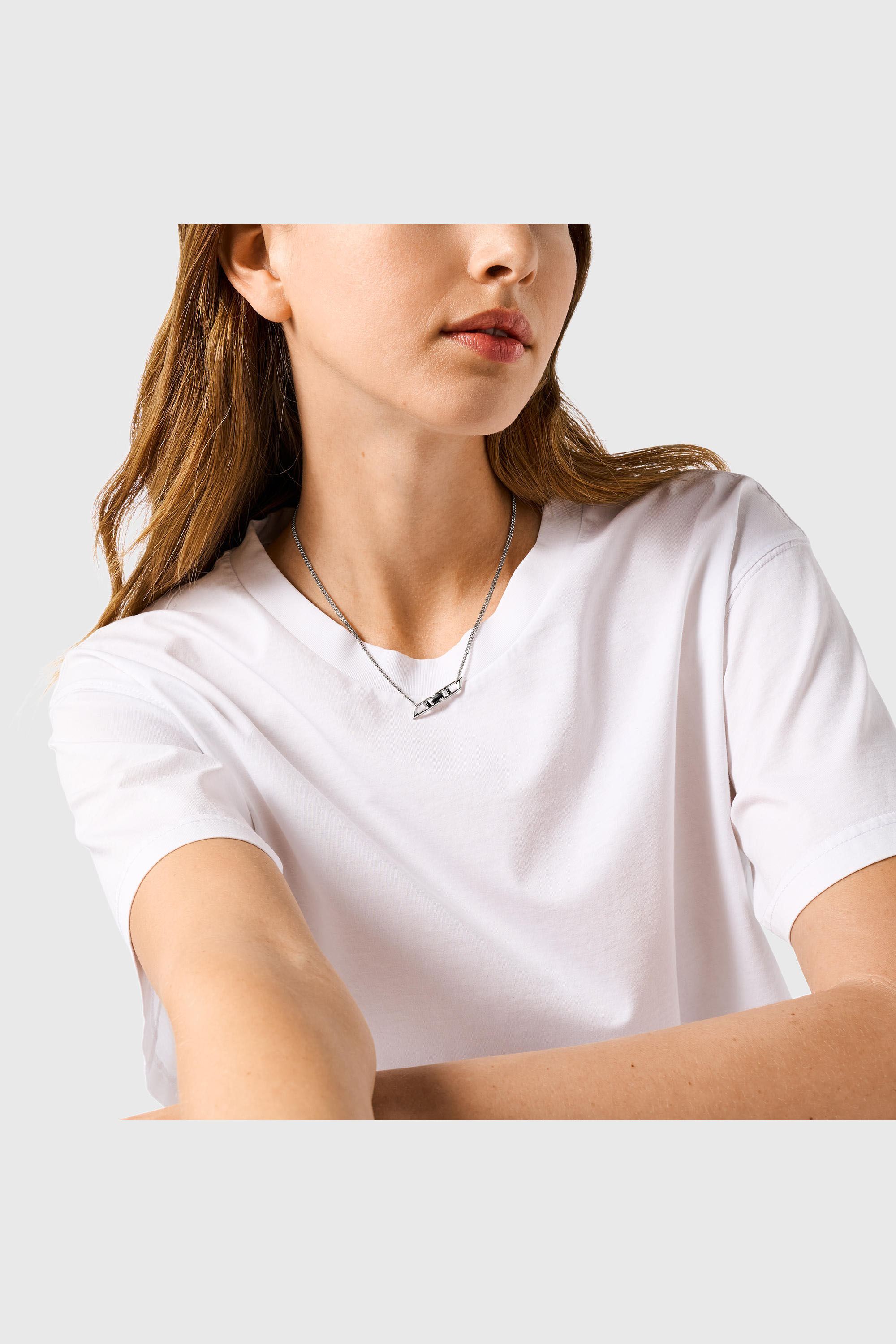 Diesel - DL1351040 STERLING SILVER JEWEL, Unisex's Sterling Silver  D Logo Necklace in Silver - 3
