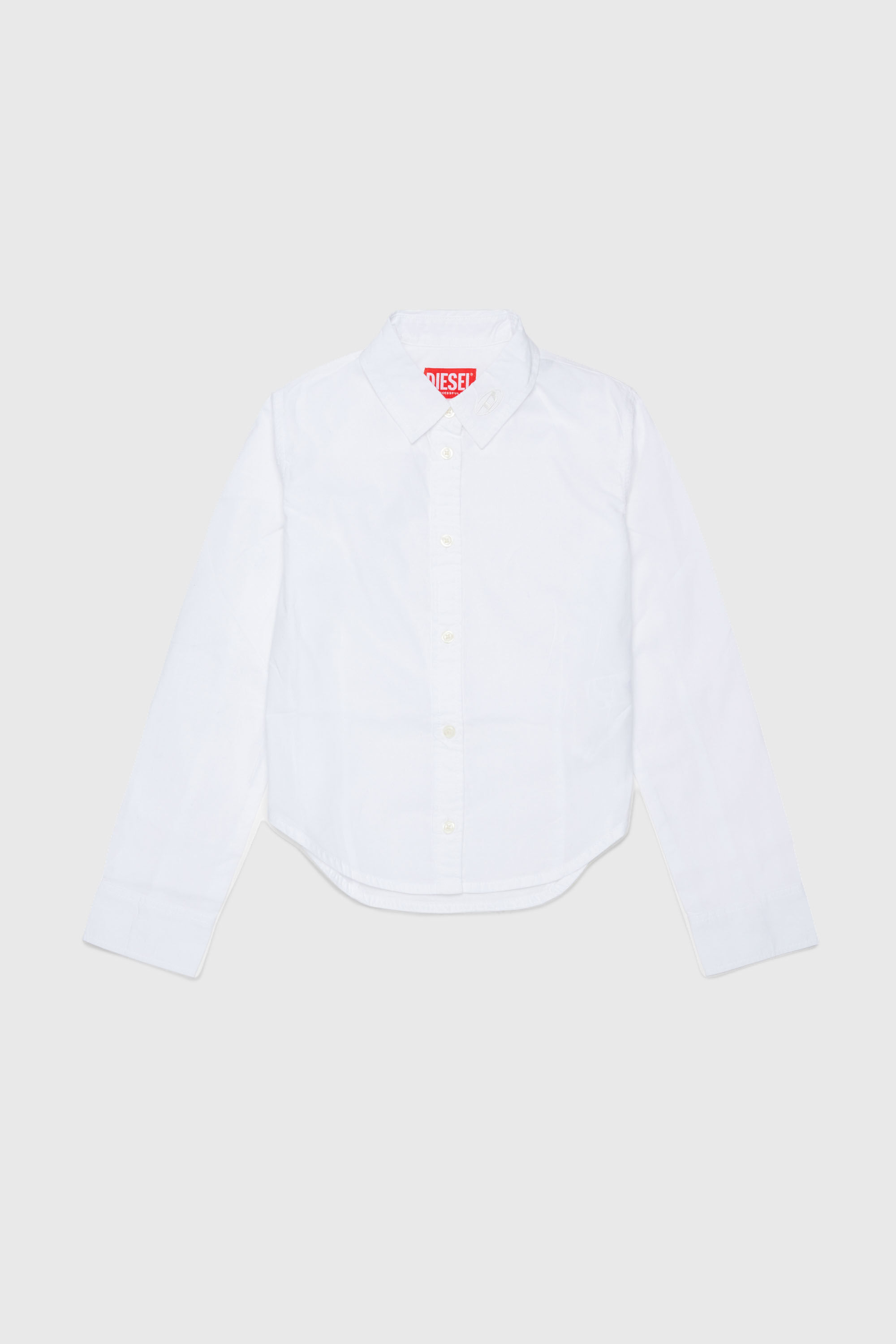 Diesel - CLAIRE, Woman's Cotton shirt with Oval D collar in White - 1