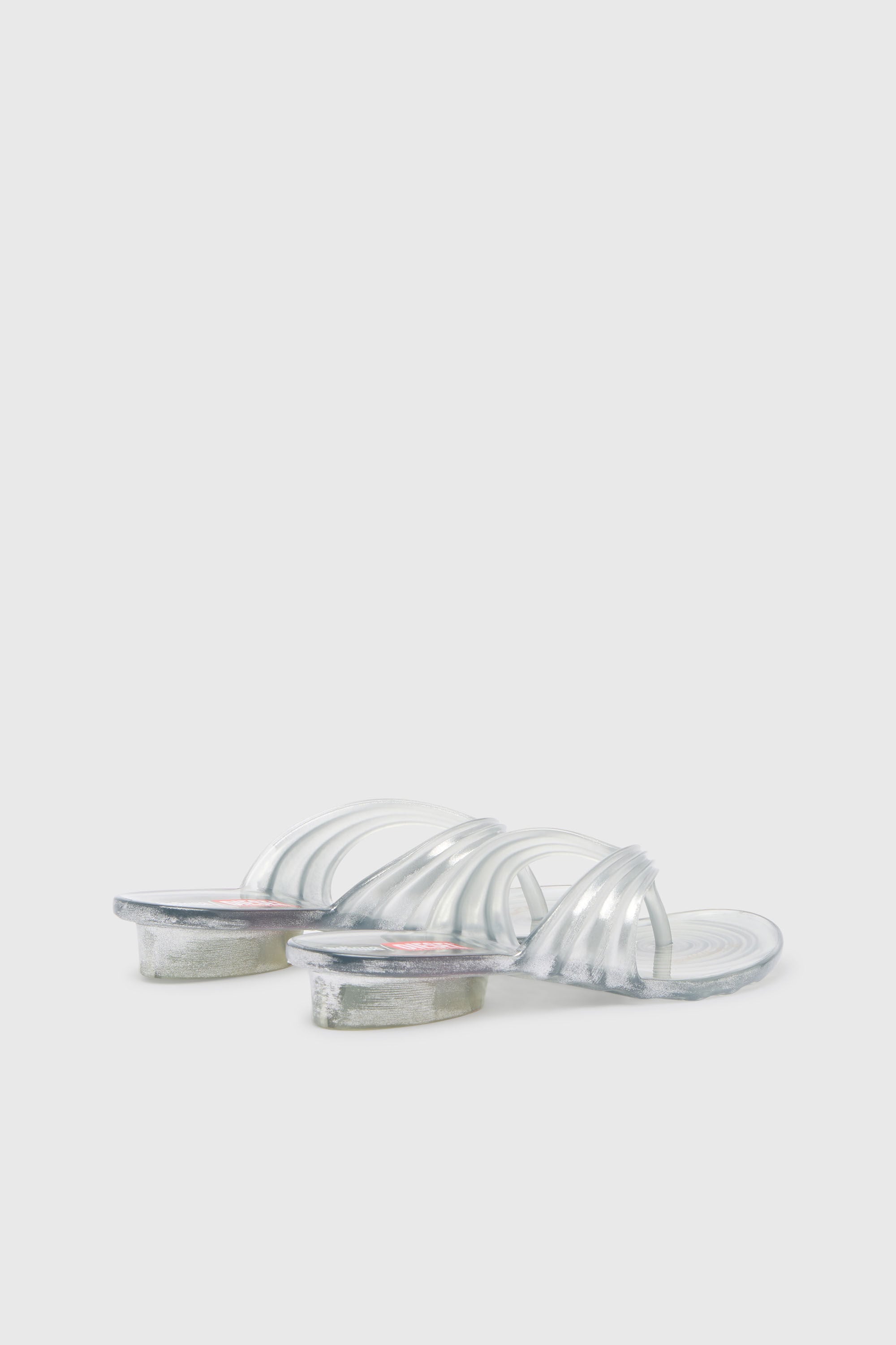 Diesel - MELISSA QUANTUM THONG, Woman's Sculptural flip-flops in Melflex&reg; in Silver - 3