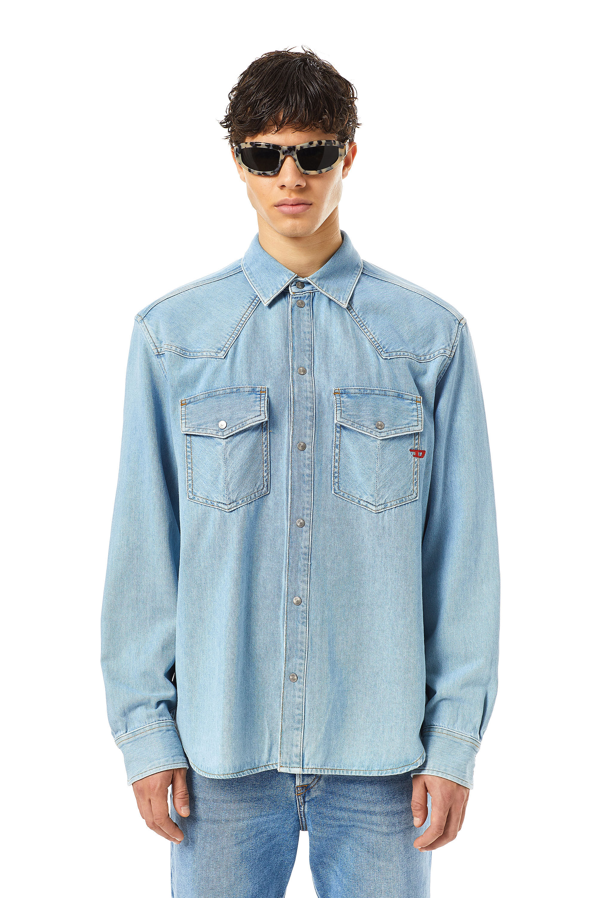 Diesel - D-OCEAN WESTERN SHIRT, Medium blue - Image 3