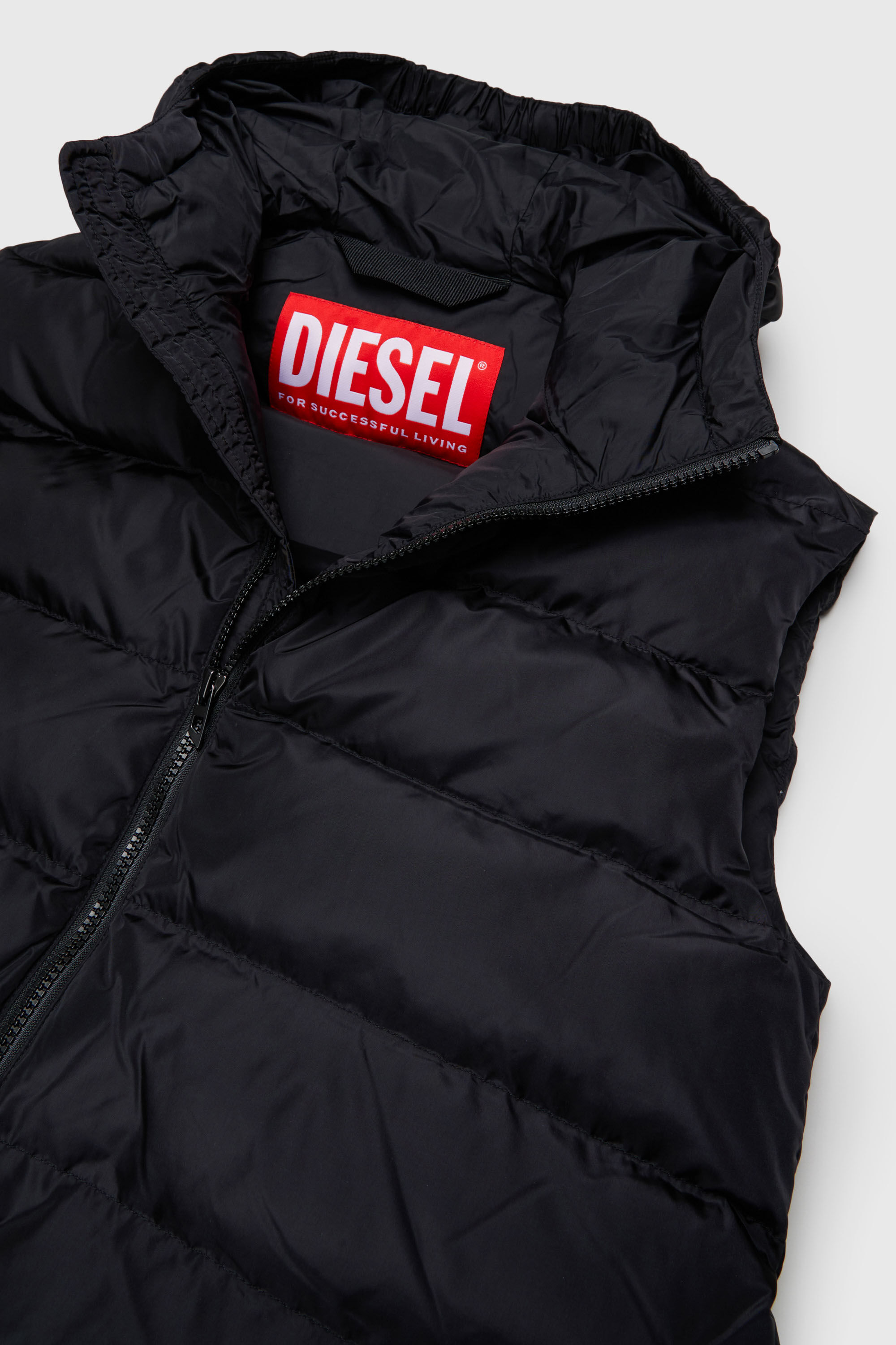 Diesel - JFENNY, Woman's Longline hooded puffer vest in Black - 3