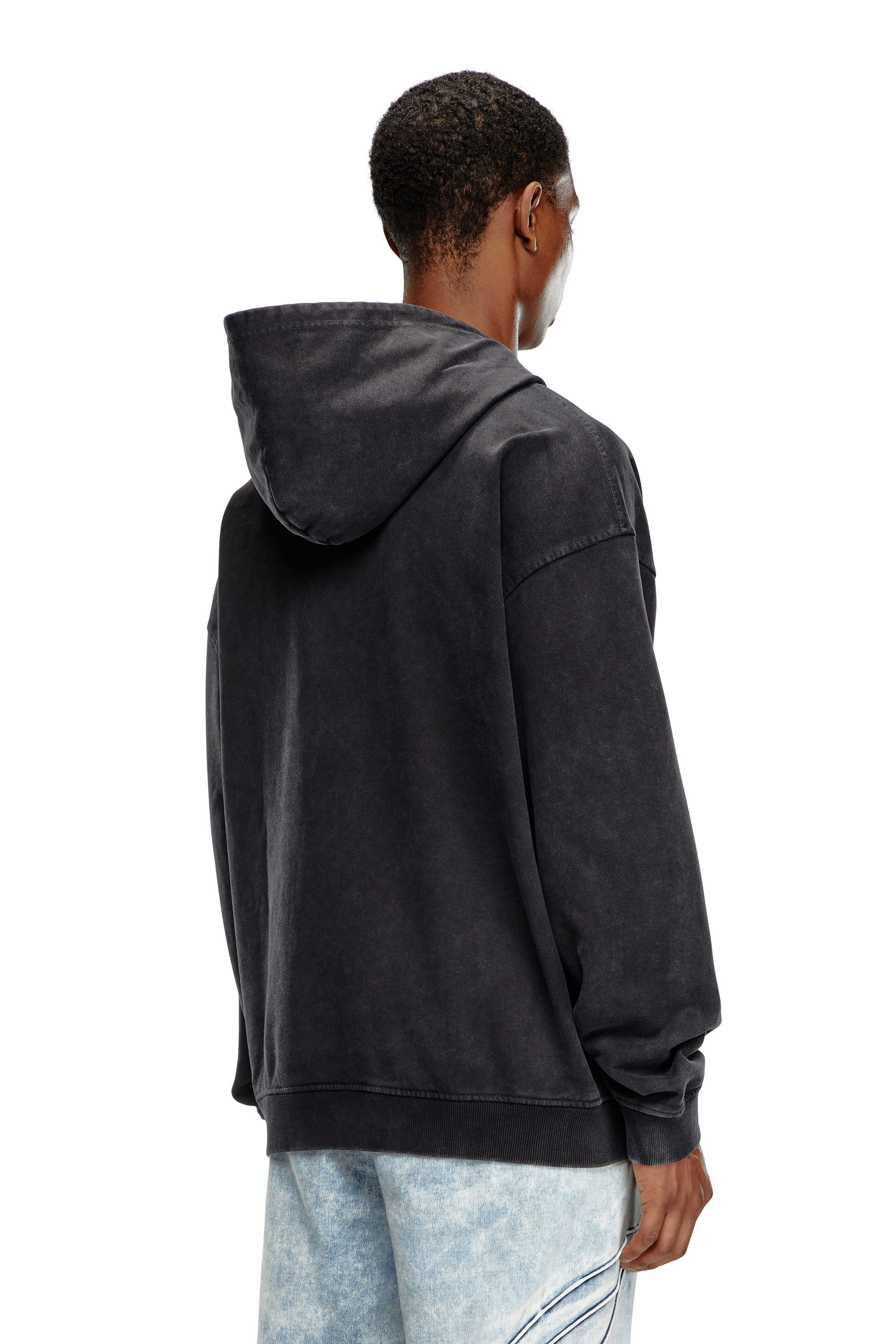 Diesel - S-BOXT-HOOD-Q7, Man's Hoodie with multi-layered logo print in Black - 4