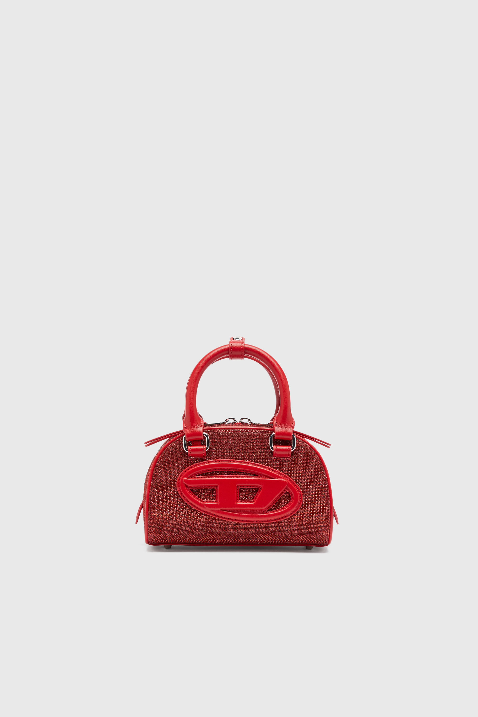 Diesel - 1DR DOME CROSSBODY, Woman's 1DR Dome- Small bowling bag in Lurex fabric in Red - 2