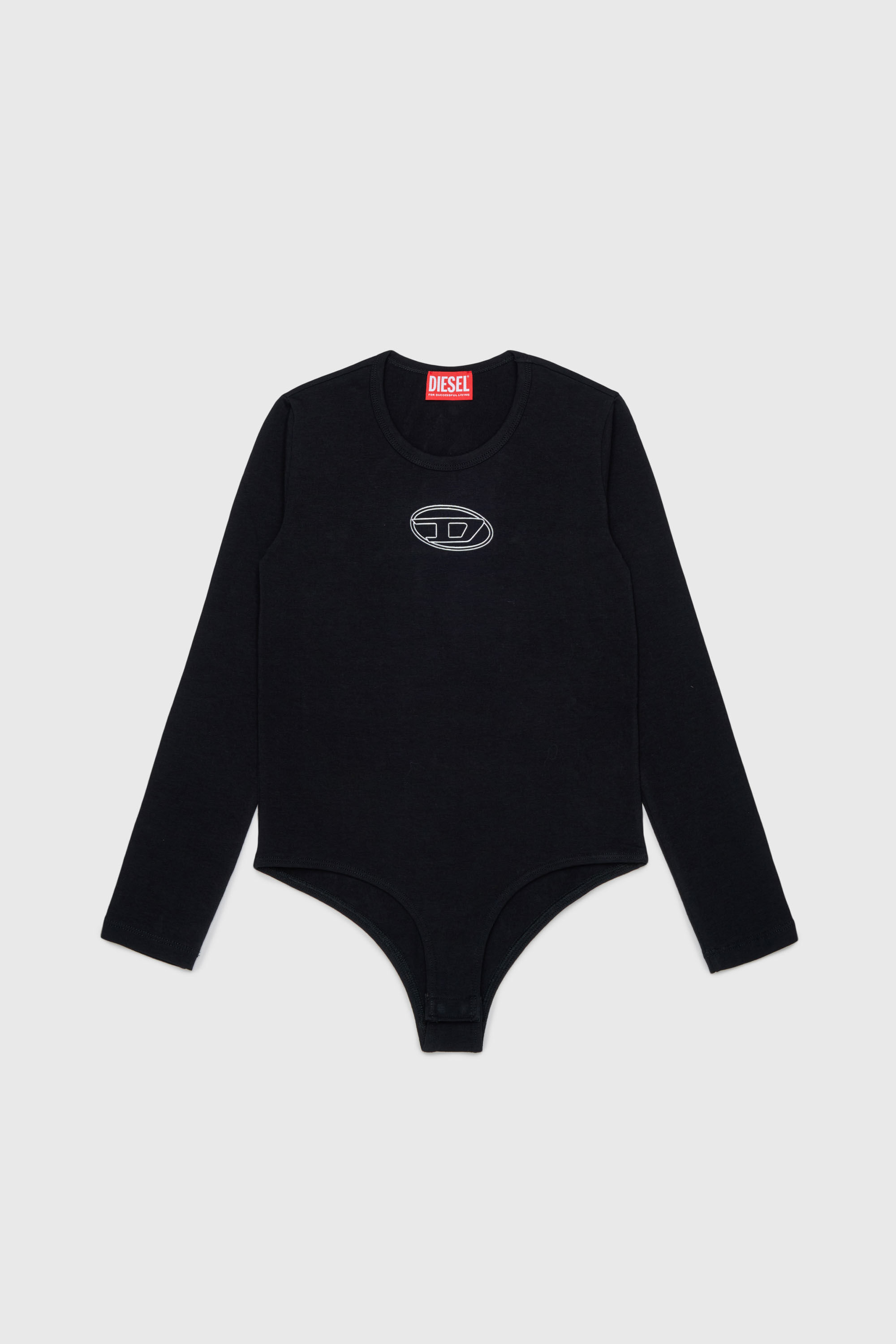 Diesel - BILIT, Woman's Long-sleeve bodysuit with Oval D logo in Black - 1