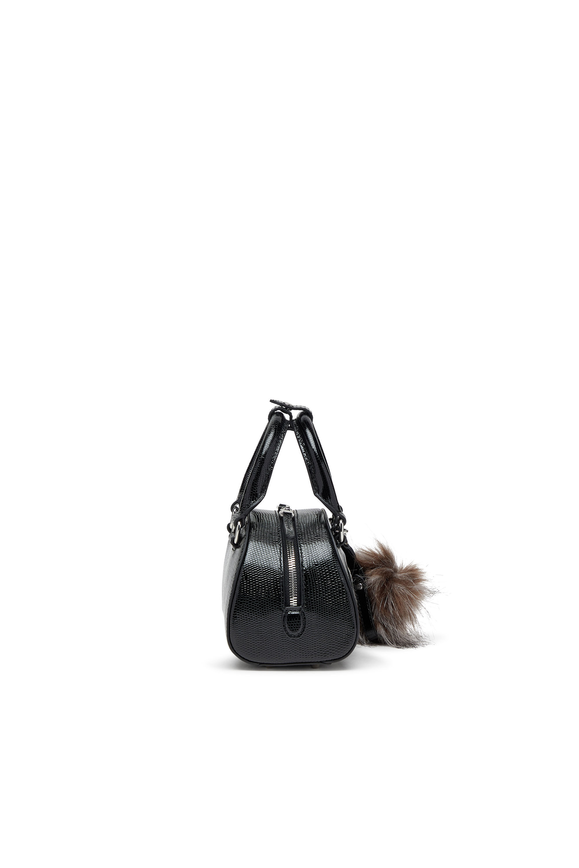 Diesel - 1DR DOME CROSSBODY, Woman's 1DR Dome-Mini bowling bag in embossed leather in Black - 3
