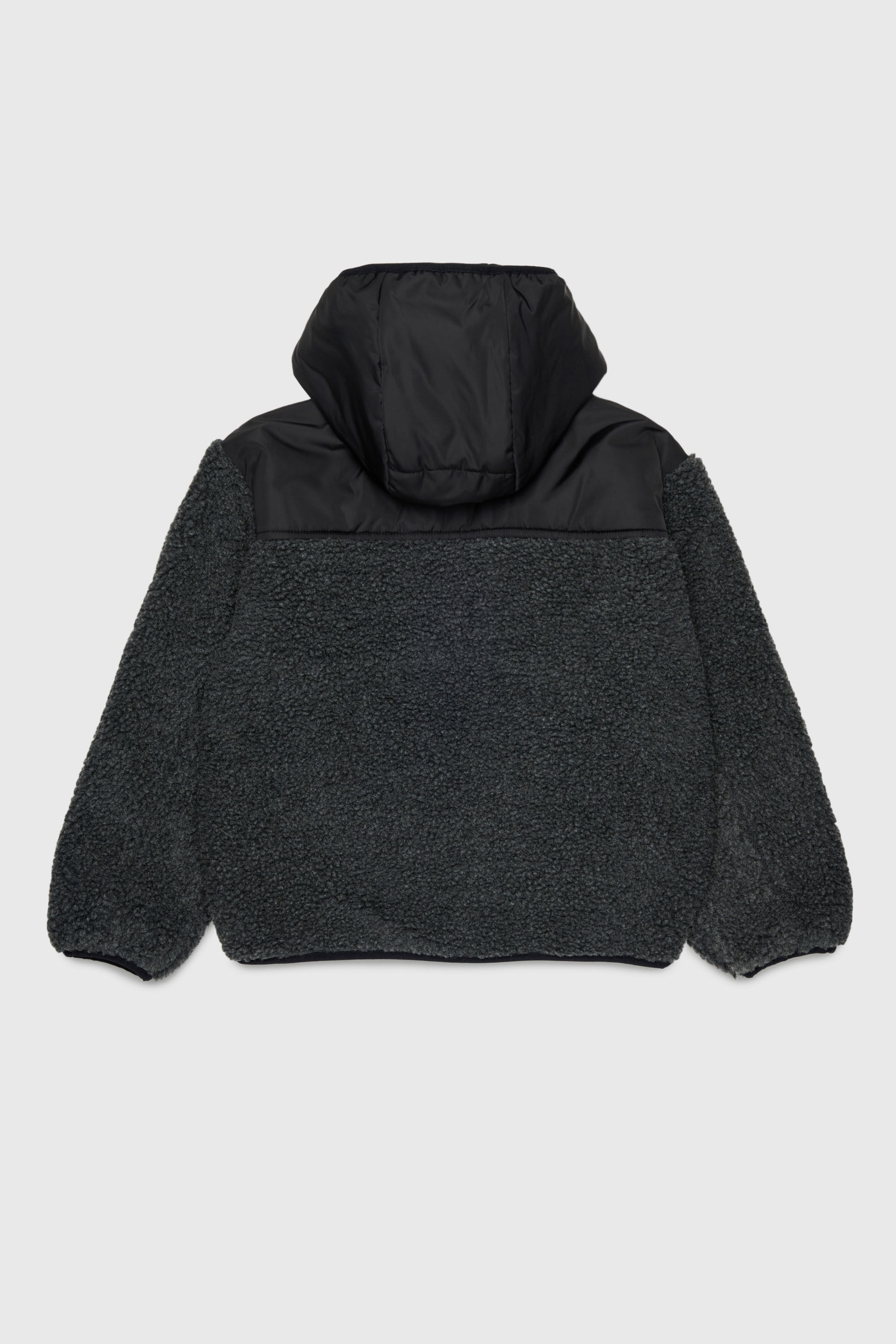 Diesel - JSHEAR, Man's Hooded jacket in nylon and teddy fleece in Black - 2