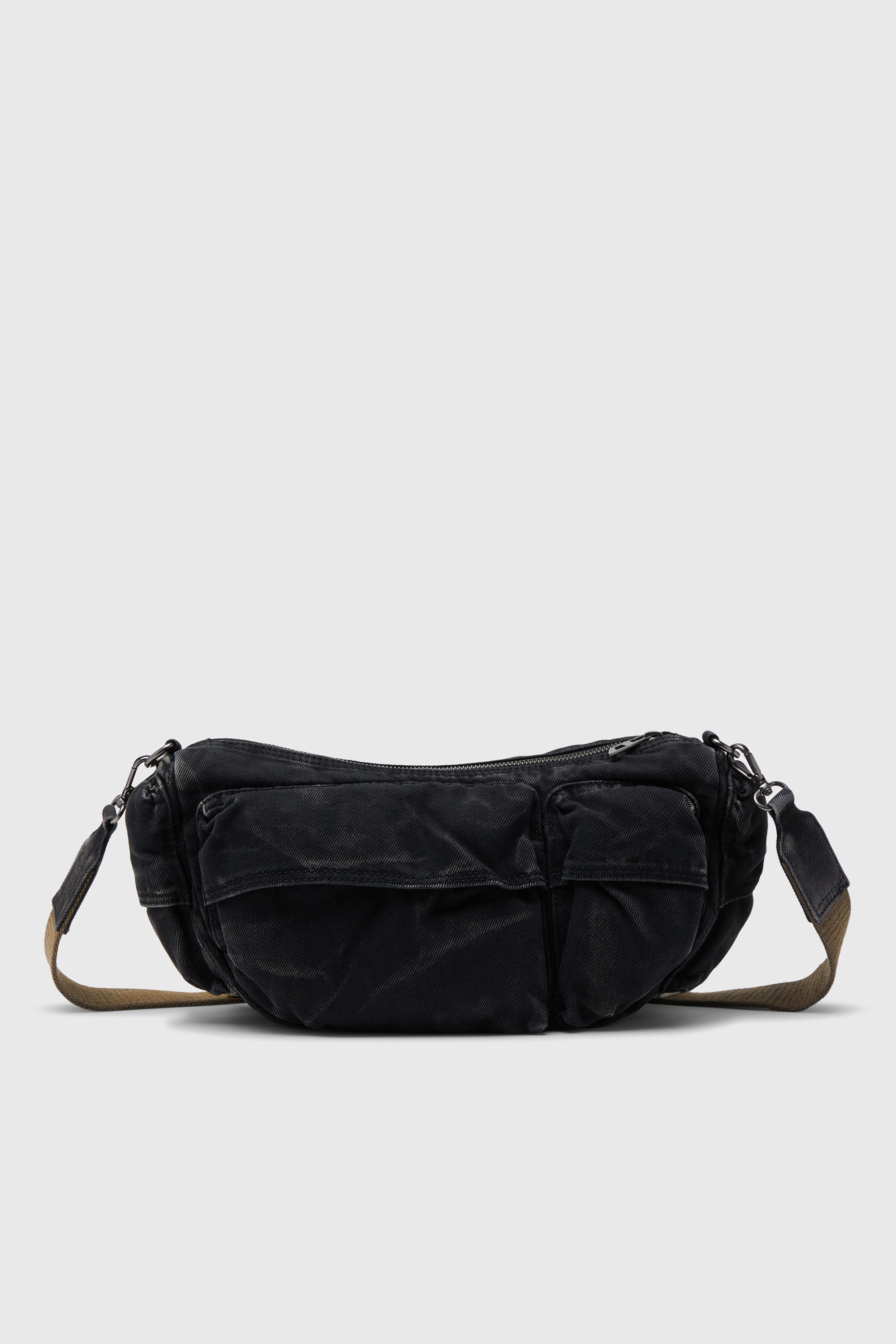 Women's Multi-Pkts-Multipocket bag in washed denim | Black