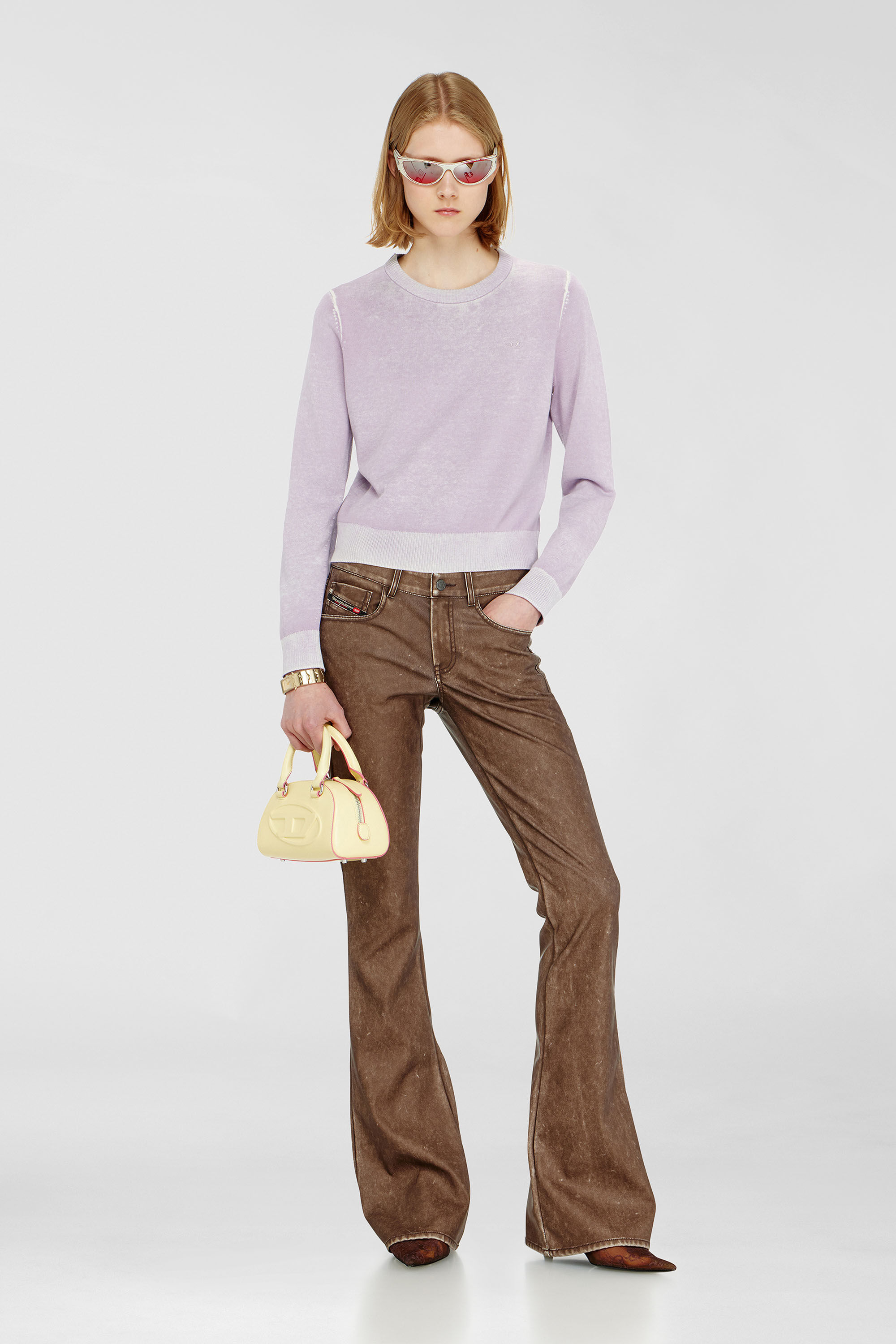 Diesel - M-LOVRE, Woman's Jumper with faded reverse print in Lilac - 1