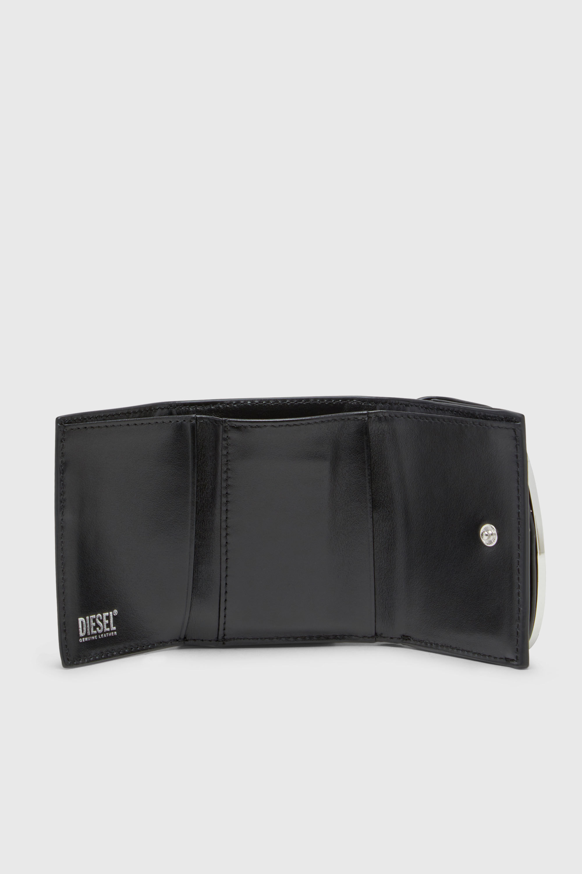 Diesel - 1DR TRI FOLD COIN XS II, Woman's Tri-fold wallet in leather in Black - 3
