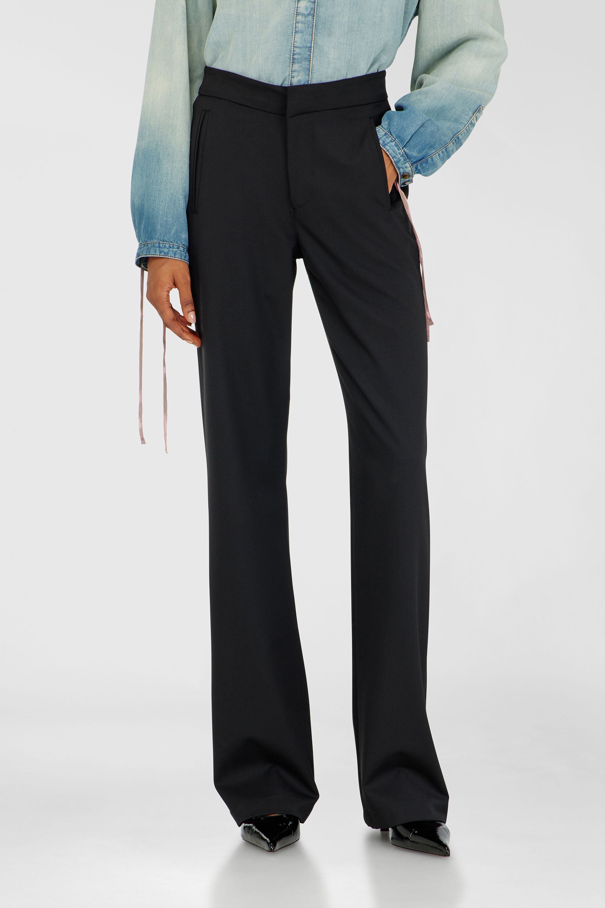 Diesel - P-ROMISE-S3, Woman's Pants in cool wool in Black - 3