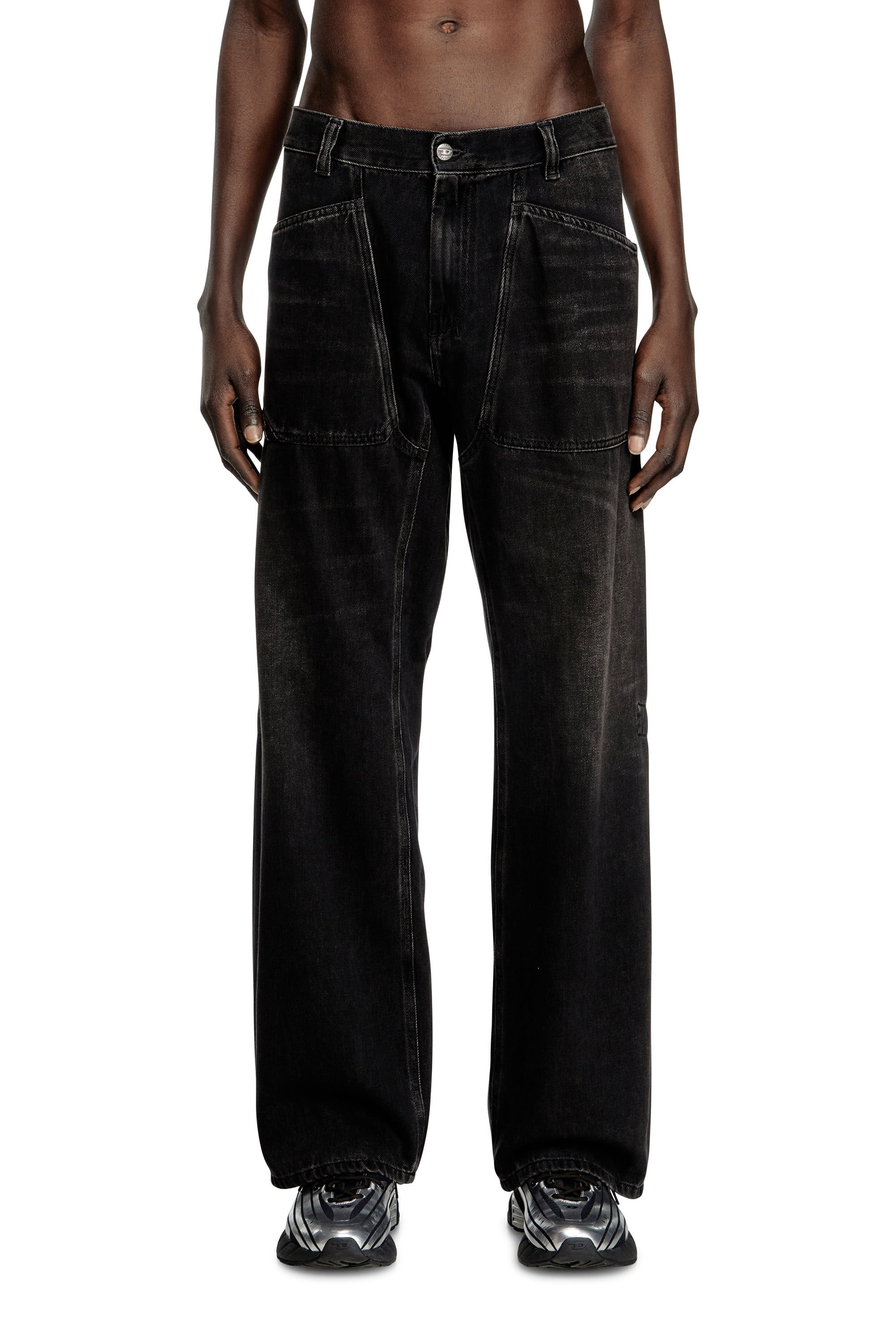 Diesel - Man's Relaxed Jeans D-Zeta 09J96, Black/Dark grey - 3