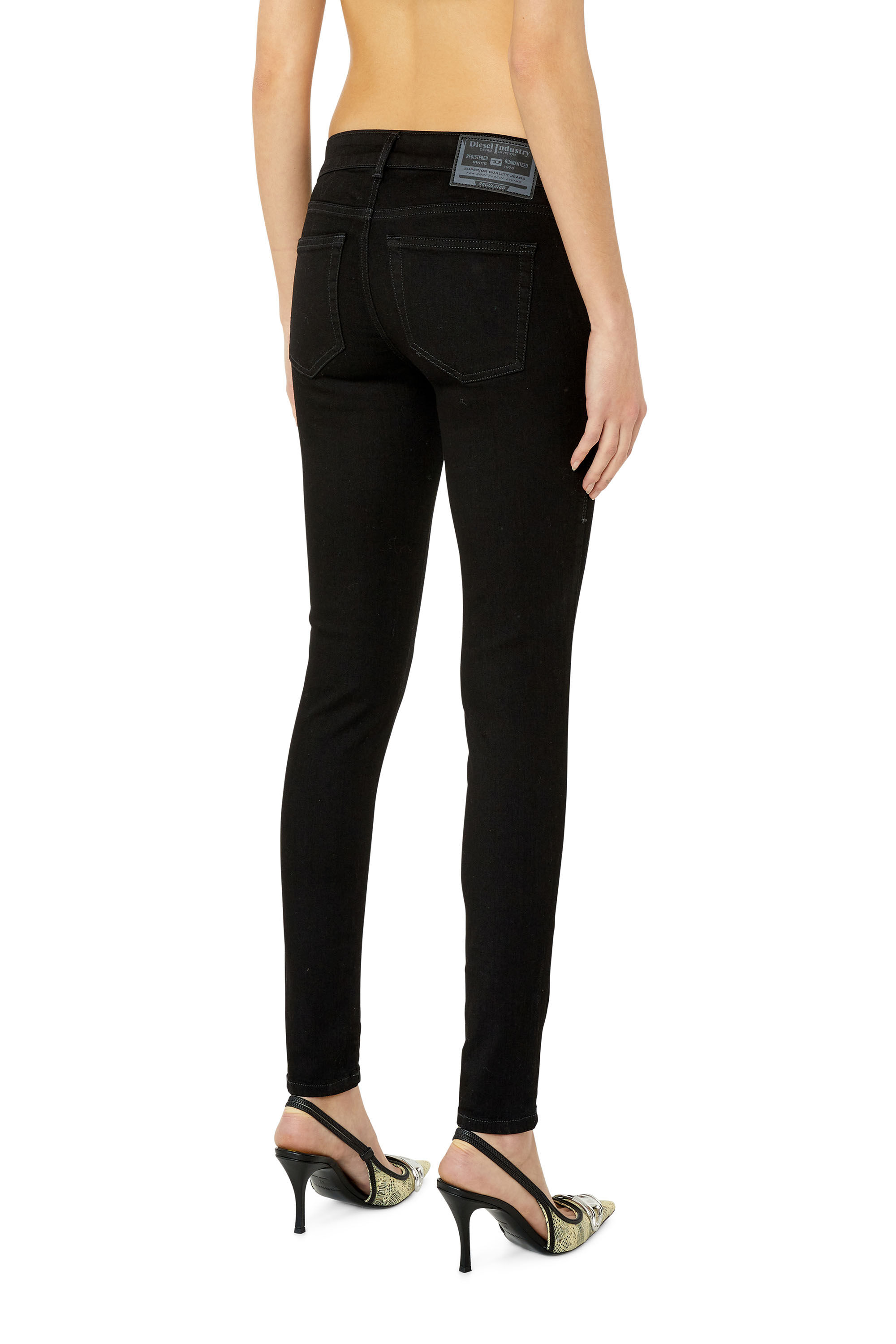 Diesel - 2018 SLANDY-LOW 069EF Super skinny Jeans, Black/Dark grey - Image 4
