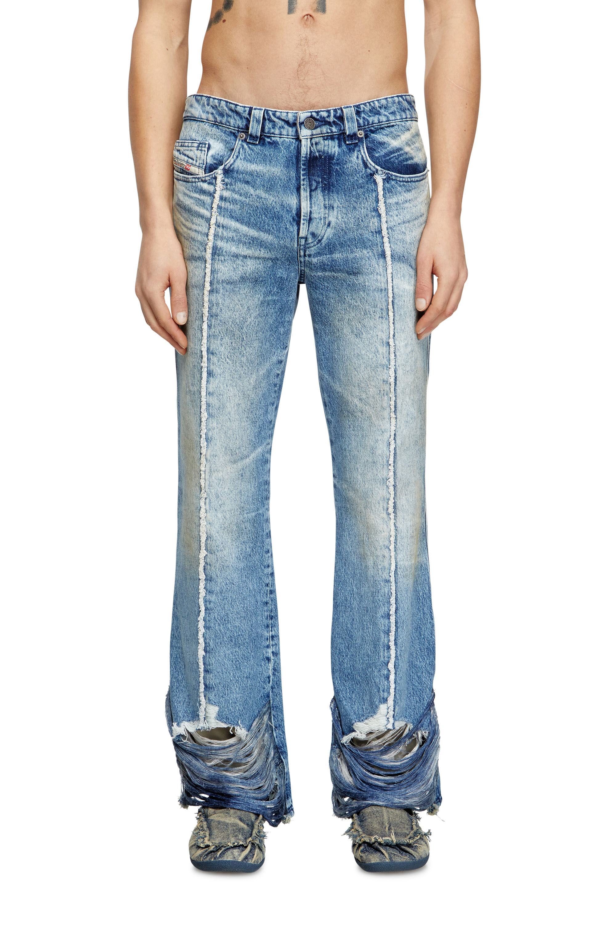 【AAKE】STRIPE BOOTCUT DENIM Men's Bootcut Jeans | Medium blue | Diesel 1998 D-Buck