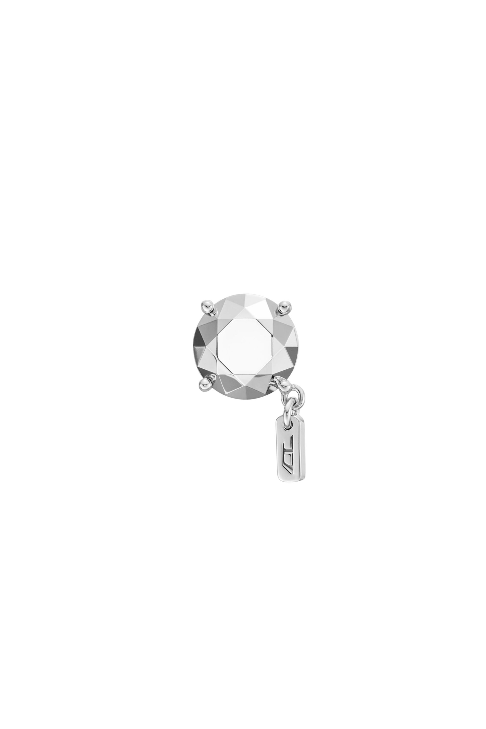 Diesel - DL1352040 STERLING SILVER JEWEL, Unisex's Diamond Cut Sterling Silver Stud Earring in Silver - 1