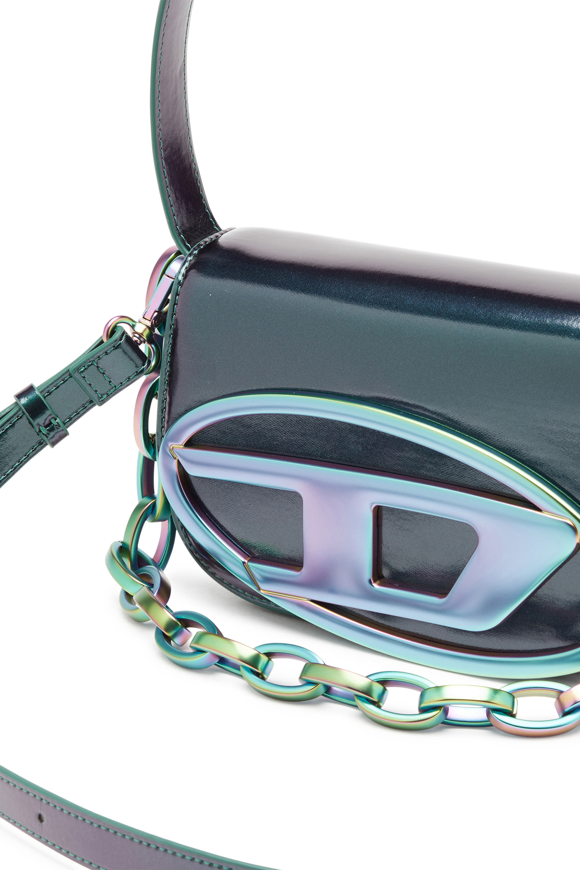 Diesel - 1DR, Woman's 1DR-Iconic shoulder bag with iridescent effect in Green/Blue - 2