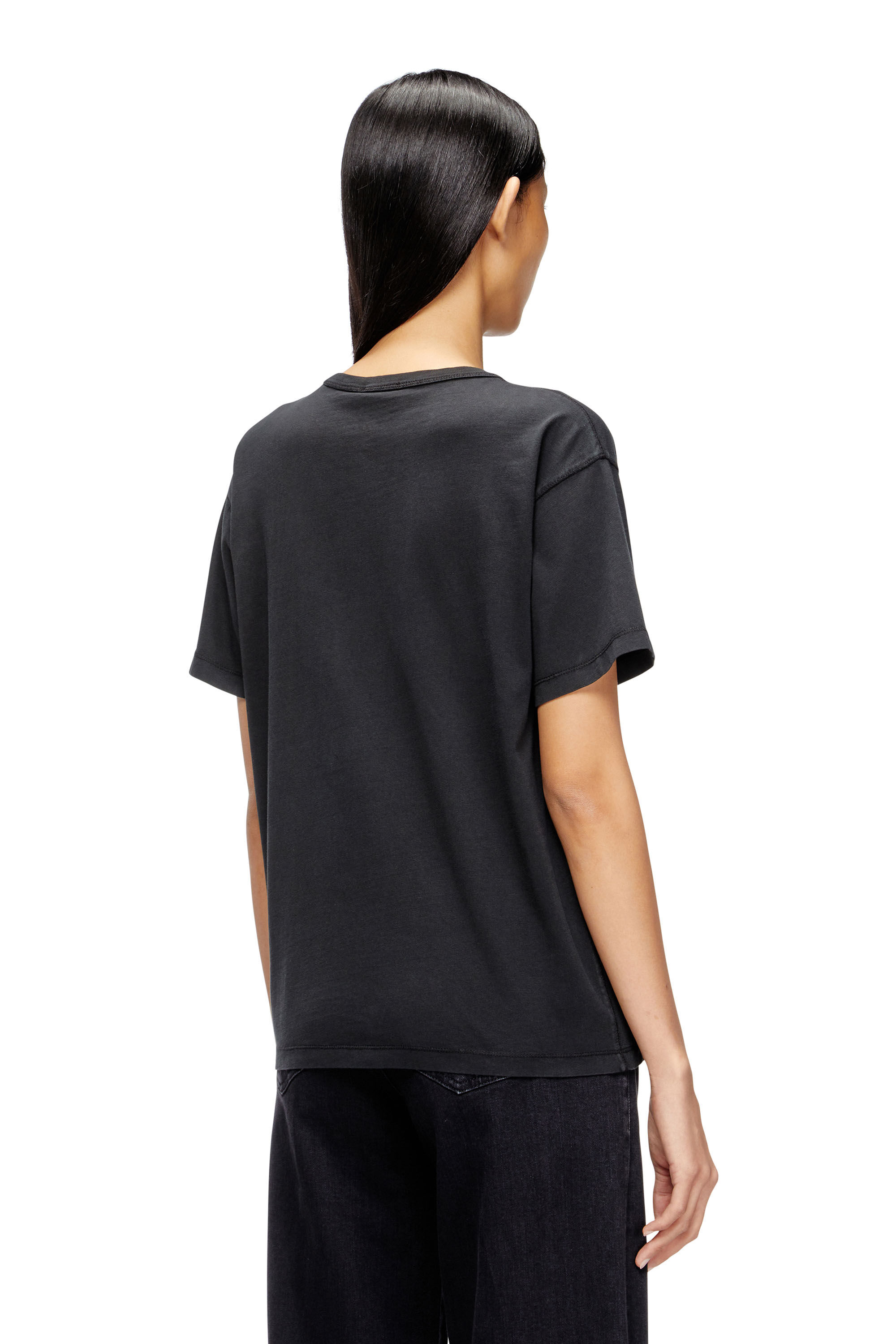 Diesel - T-NORMY-OD-S1, Woman's Cotton T-shirt with metallic Oval D in null - 4