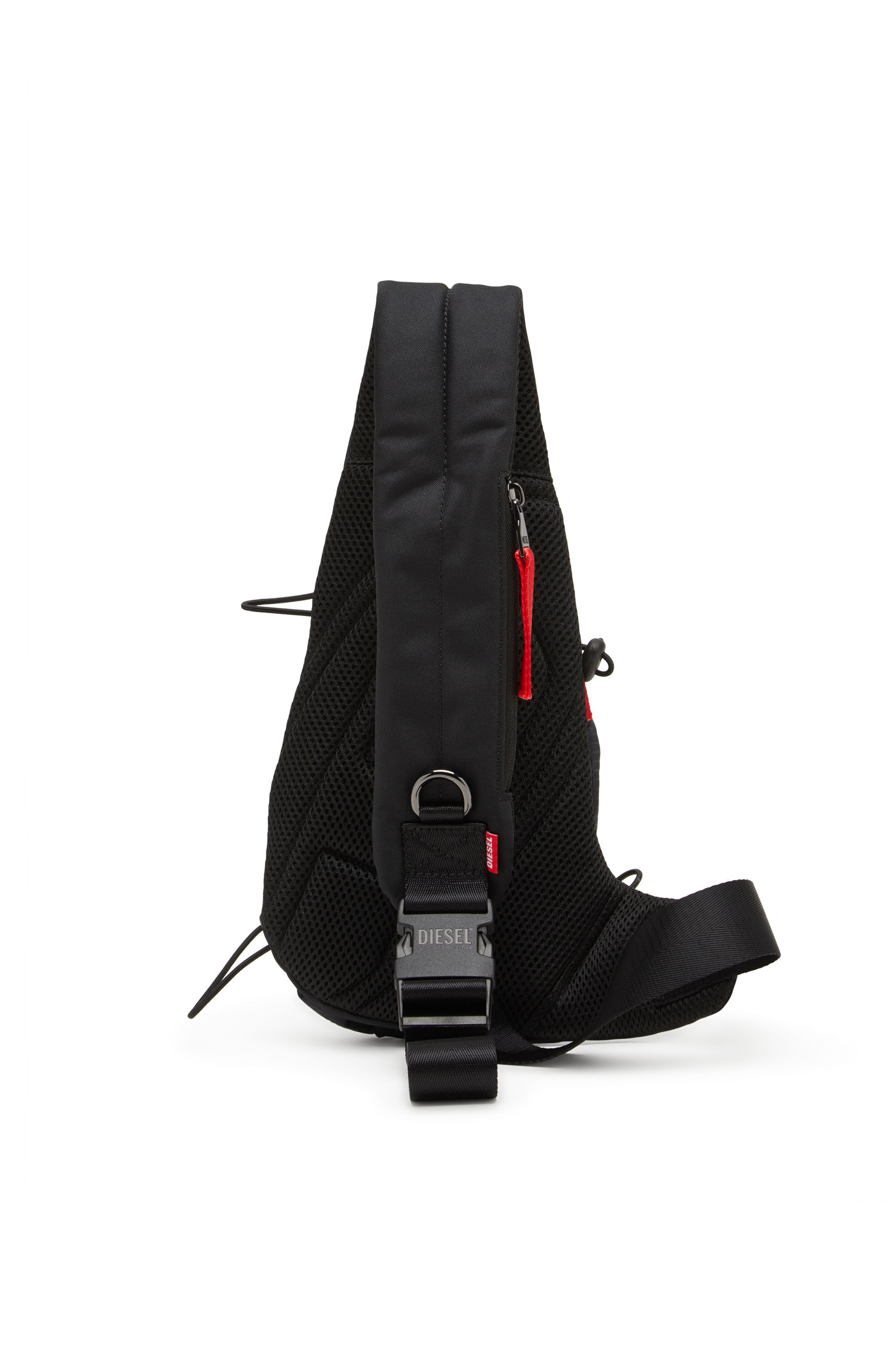 Diesel - ZIP-D CROSSBODY X, Man's Zip-D-Sling bag in check-jacquard shell in Black - 3