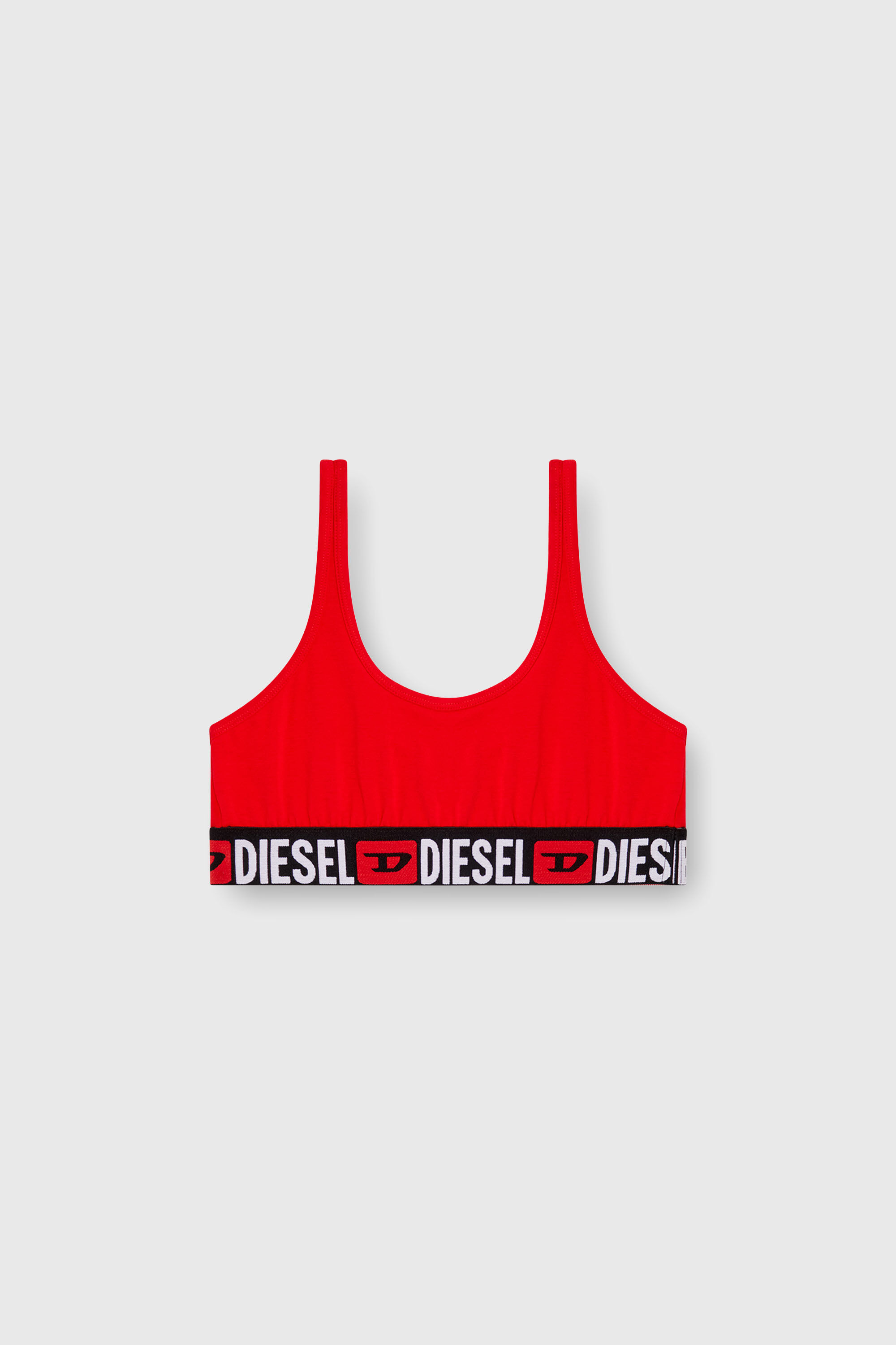 Diesel - UFSB-ORIBA, Woman's Cotton bralette with logo in Red - 2